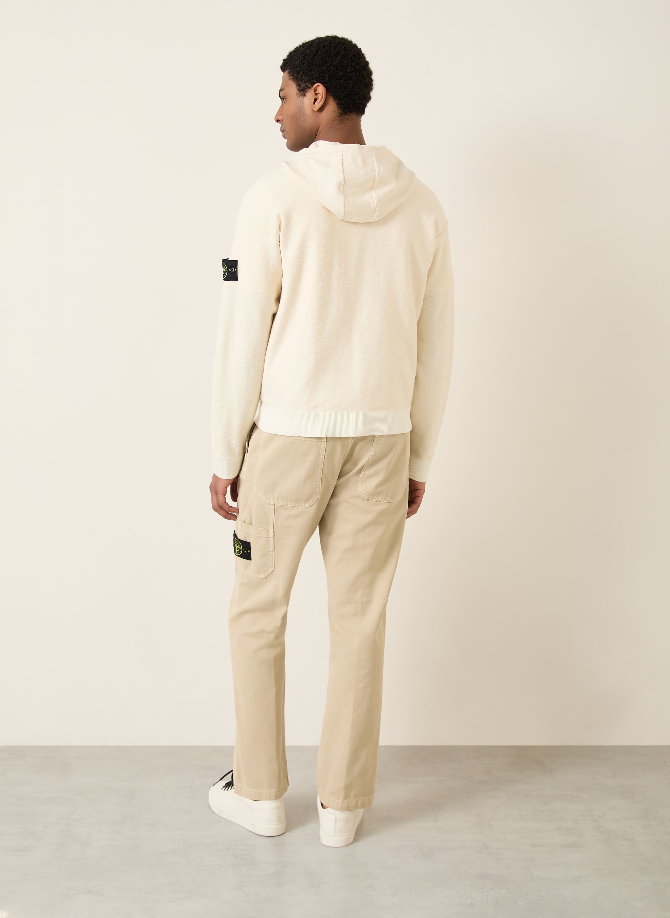 STONE ISLAND cardigan: CRÈME