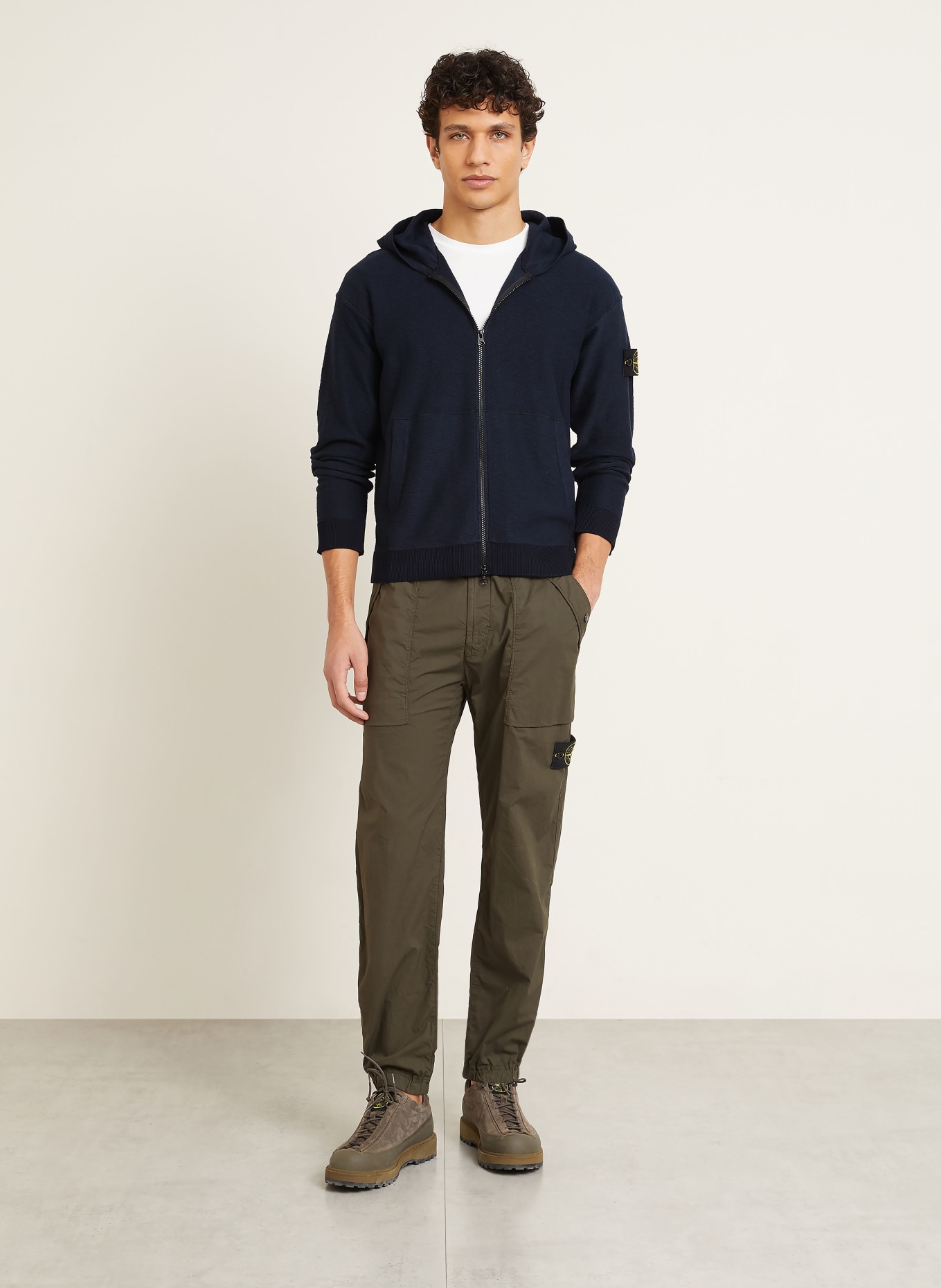 STONE ISLAND vest: DONKERBLAUW