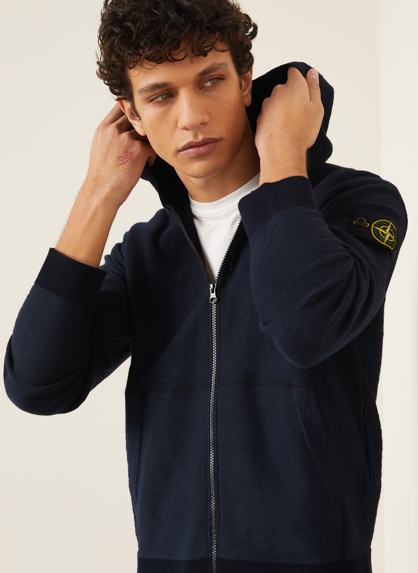 STONE ISLAND vest: DONKERBLAUW