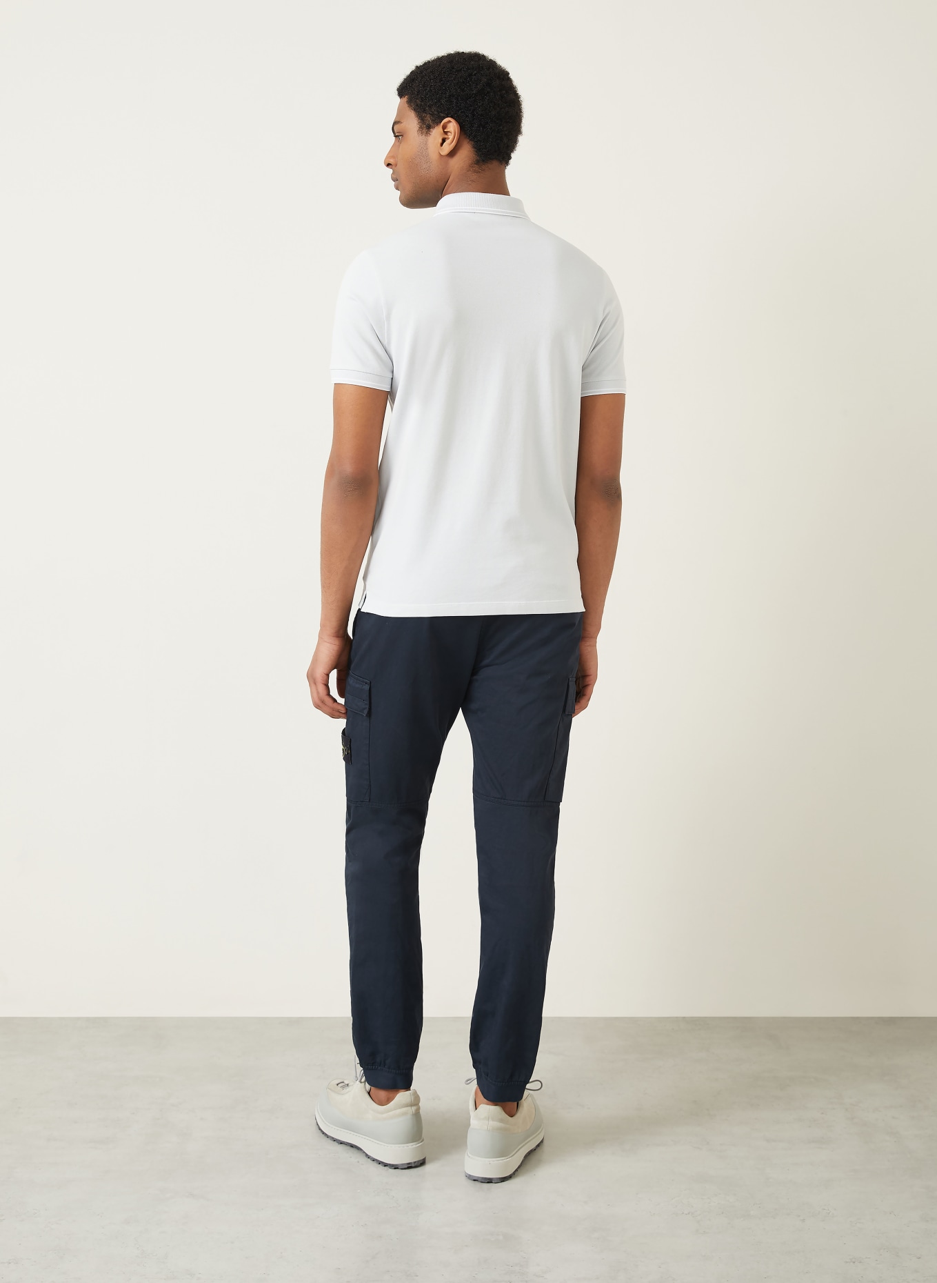 STONE ISLAND Koszulka polo z pikowanym wzorem: JASNOCZARY