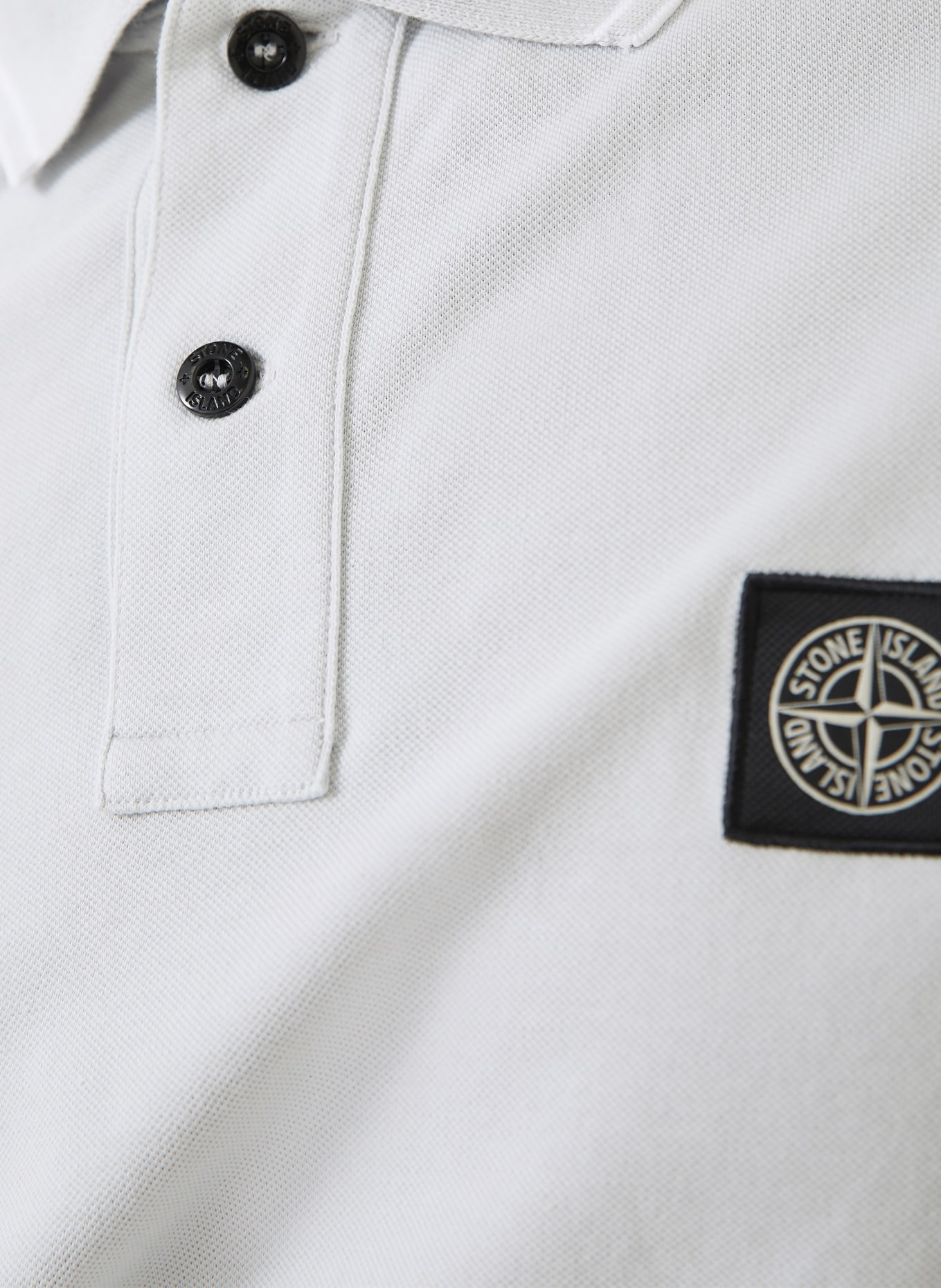 STONE ISLAND Koszulka polo z pikowanym wzorem: JASNOCZARY