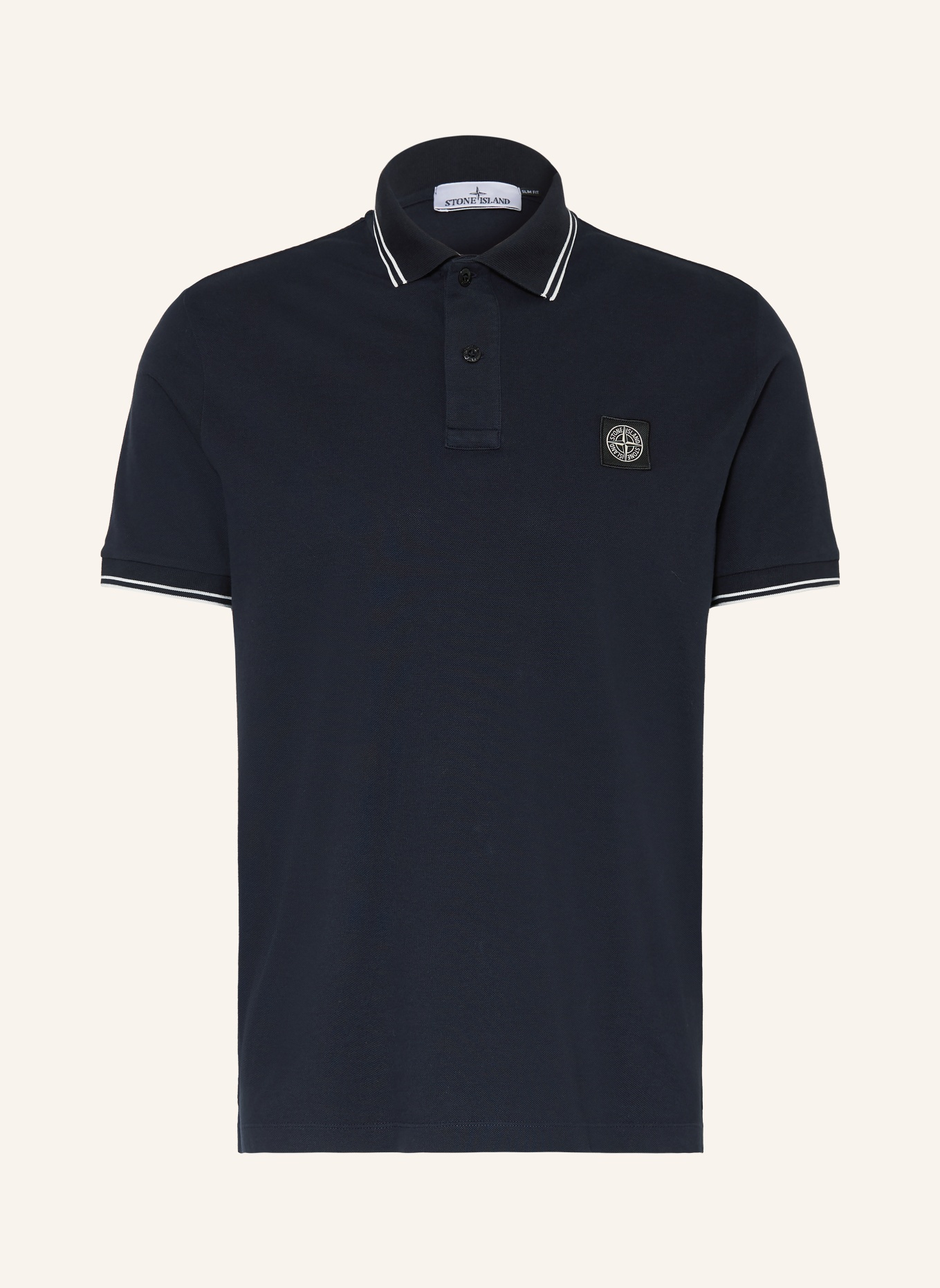 STONE ISLAND Koszulka polo z pikowanym wzorem: GRANATOWY