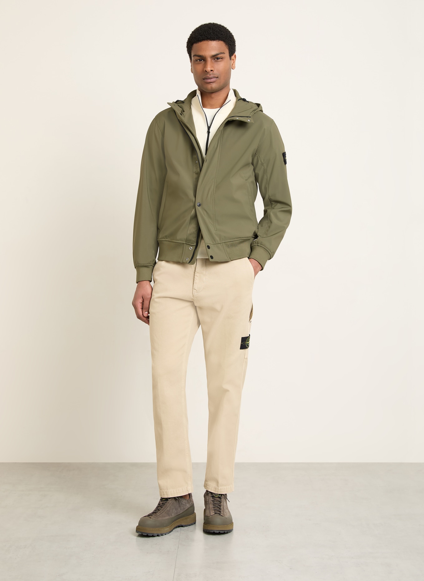 STONE ISLAND veste softshell: KAKI