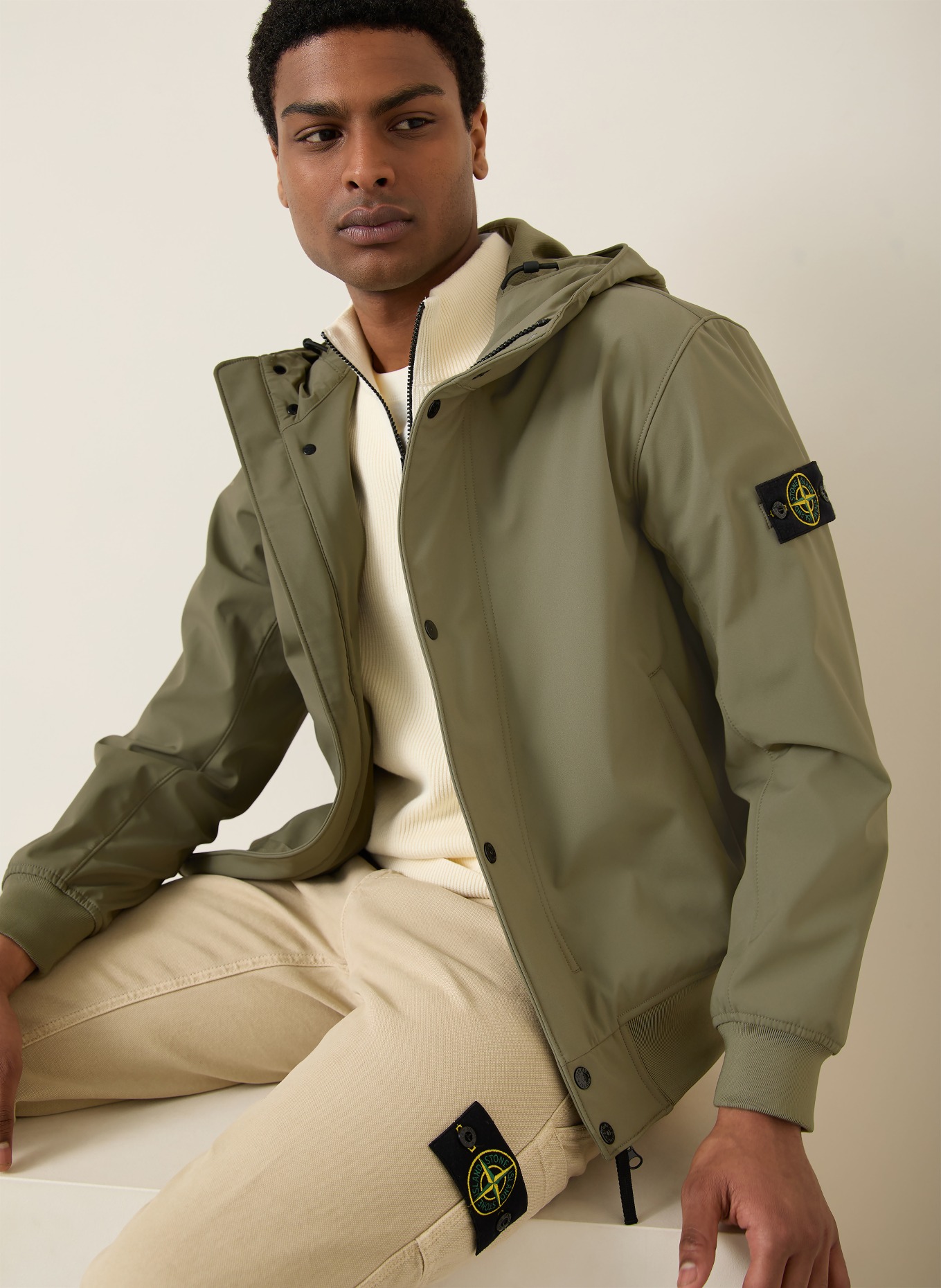 STONE ISLAND veste softshell: KAKI
