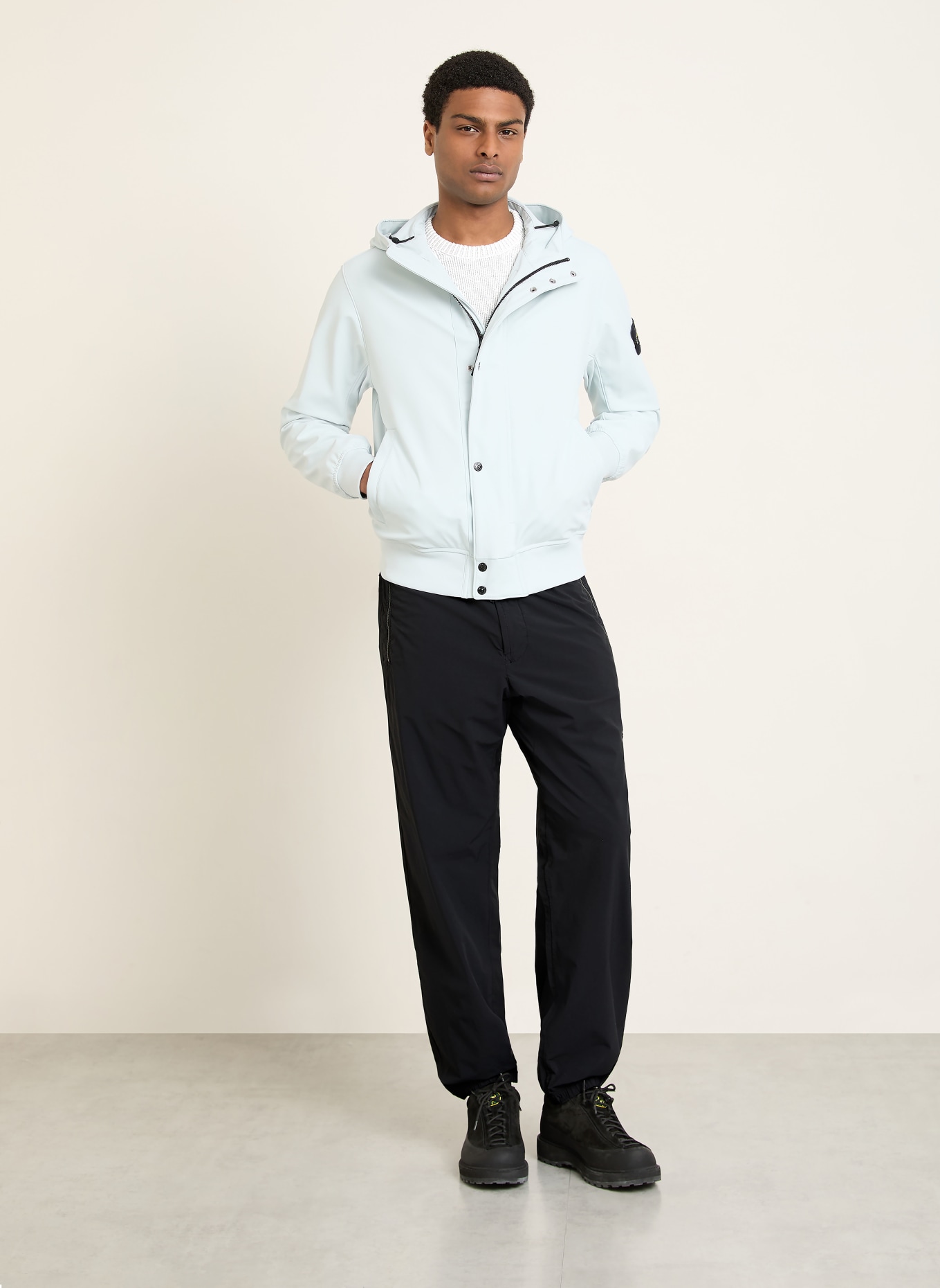 STONE ISLAND veste softshell: BLEU CLAIR