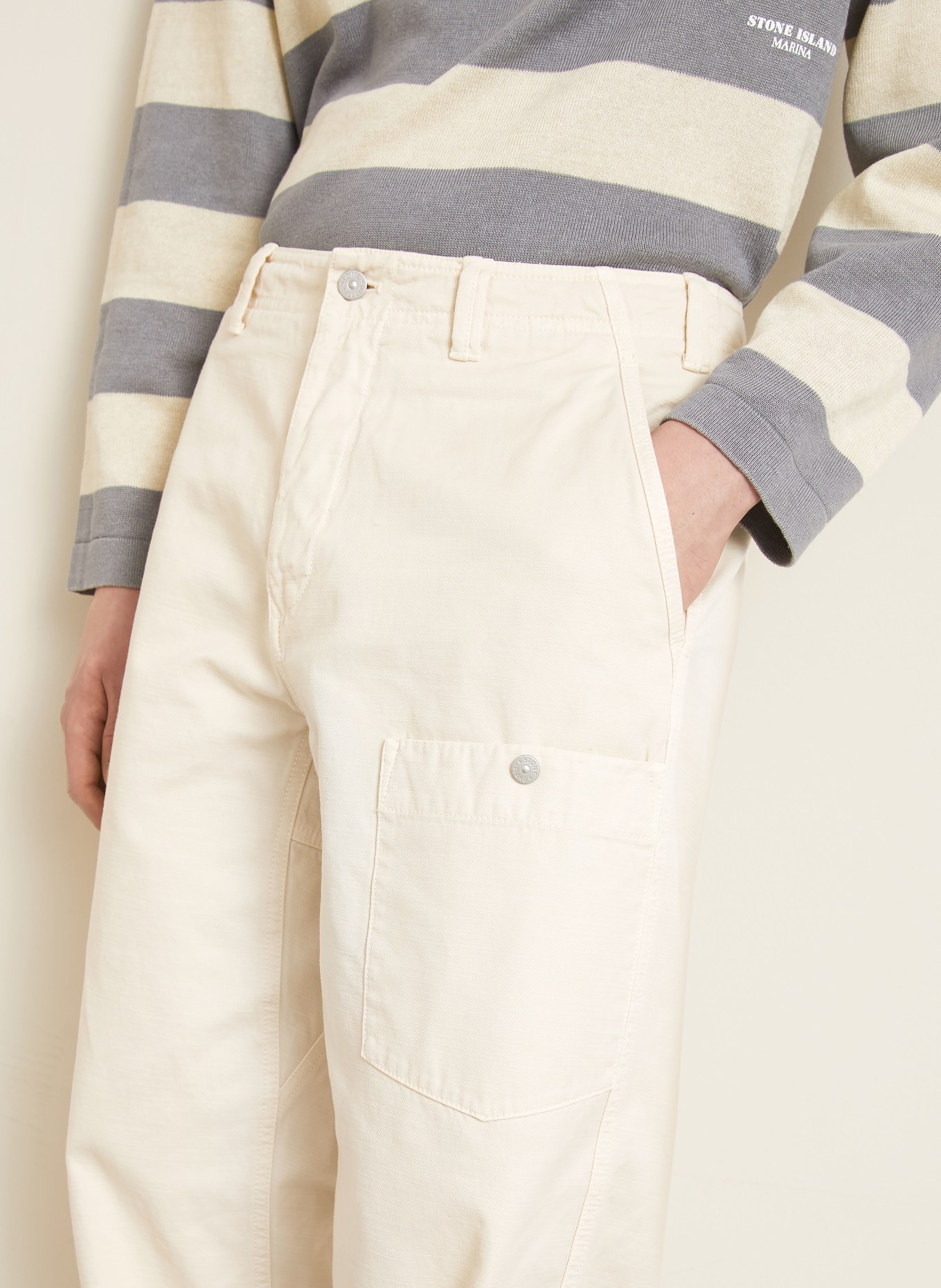 STONE ISLAND Broek met normale pasvorm: BEIGE