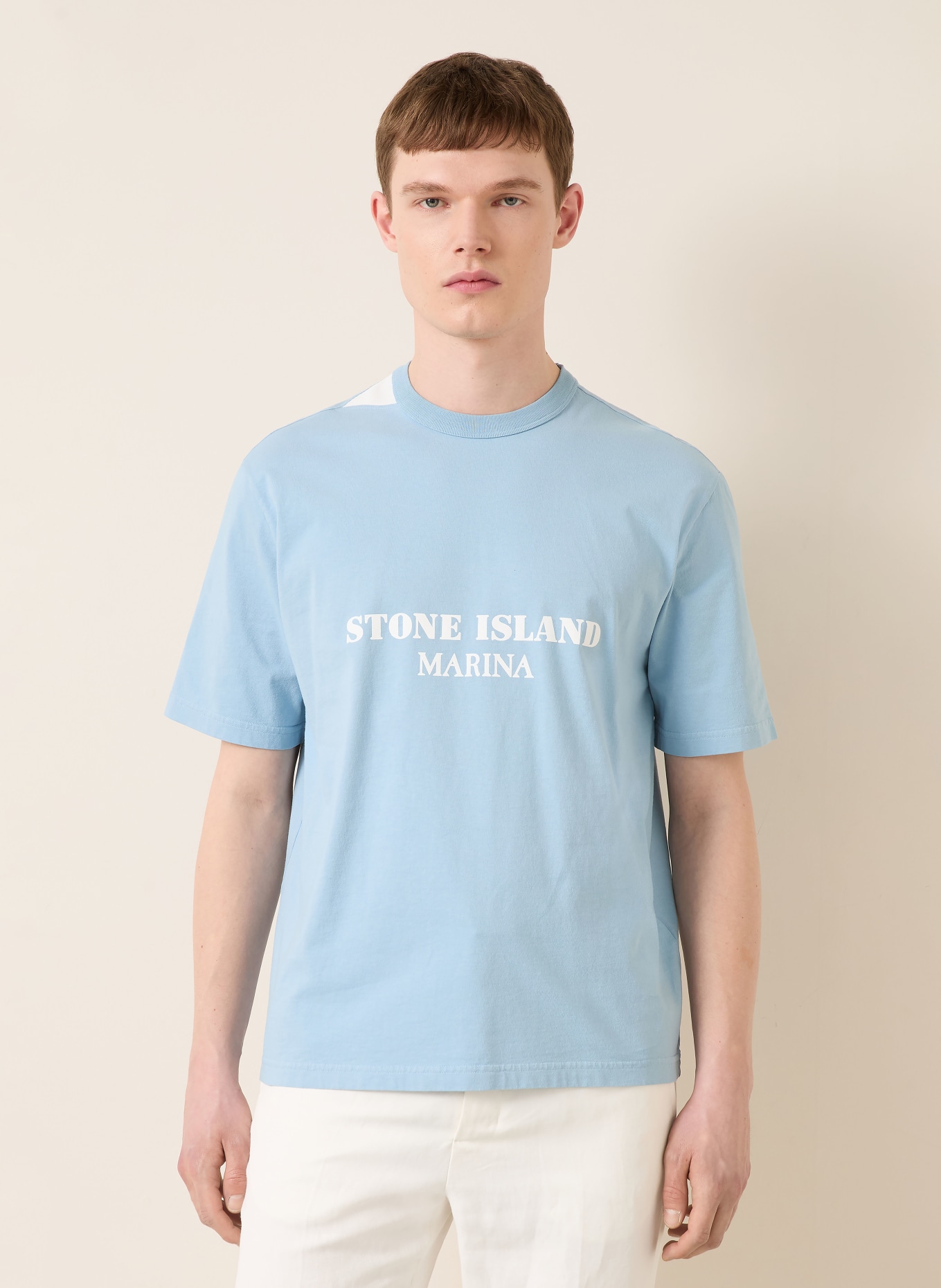 STONE ISLAND T-shirt: LICHTBLAUW / WIT