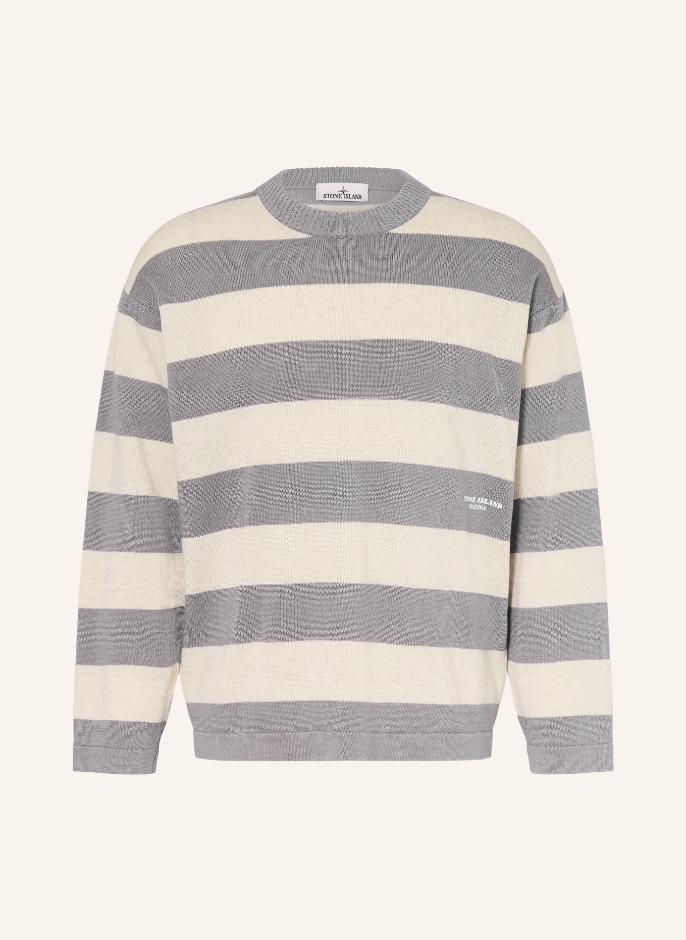 STONE ISLAND Trui met linnen: CRÈME / BLAUWGRIJS