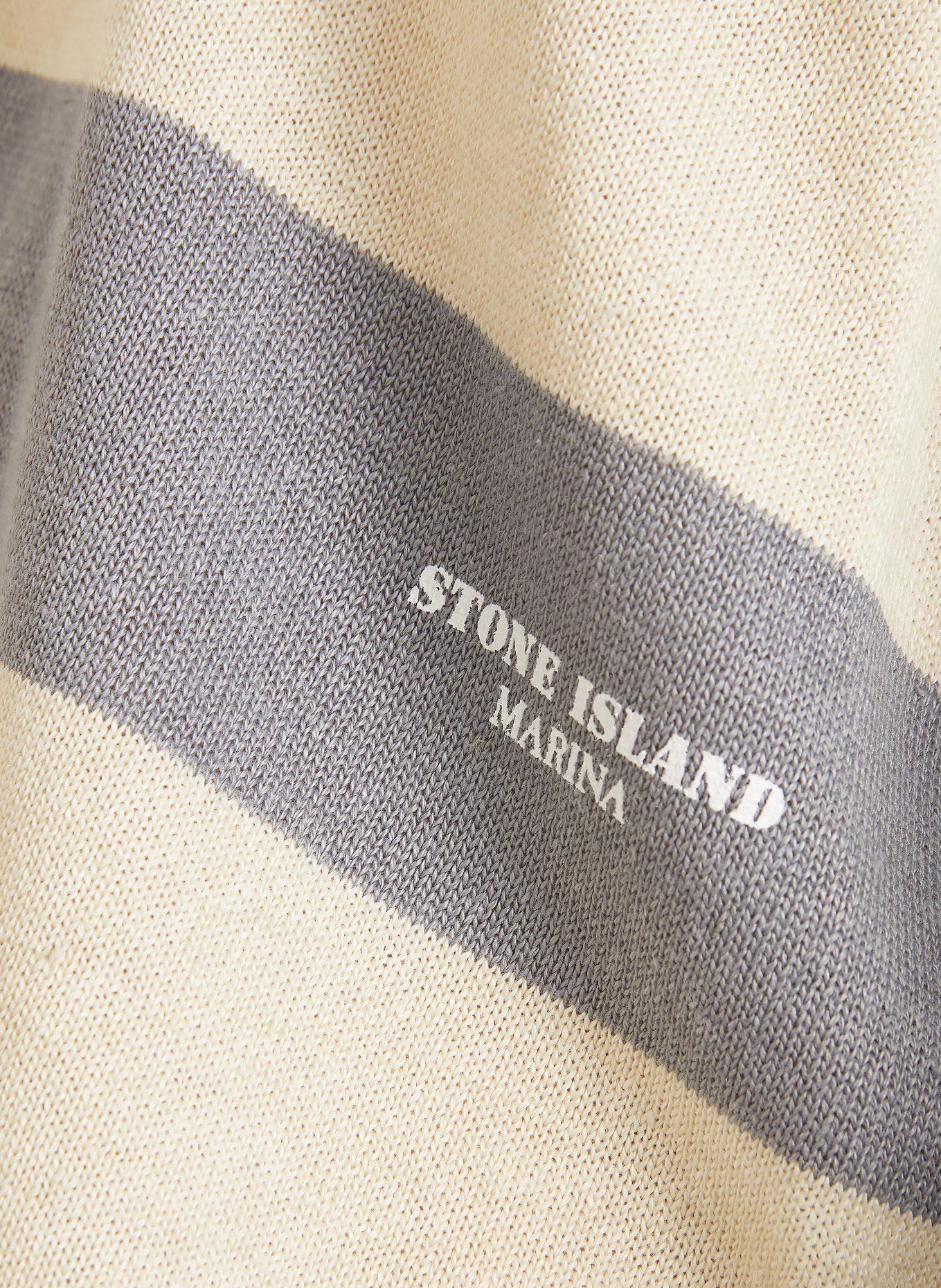 STONE ISLAND Trui met linnen: CRÈME / BLAUWGRIJS