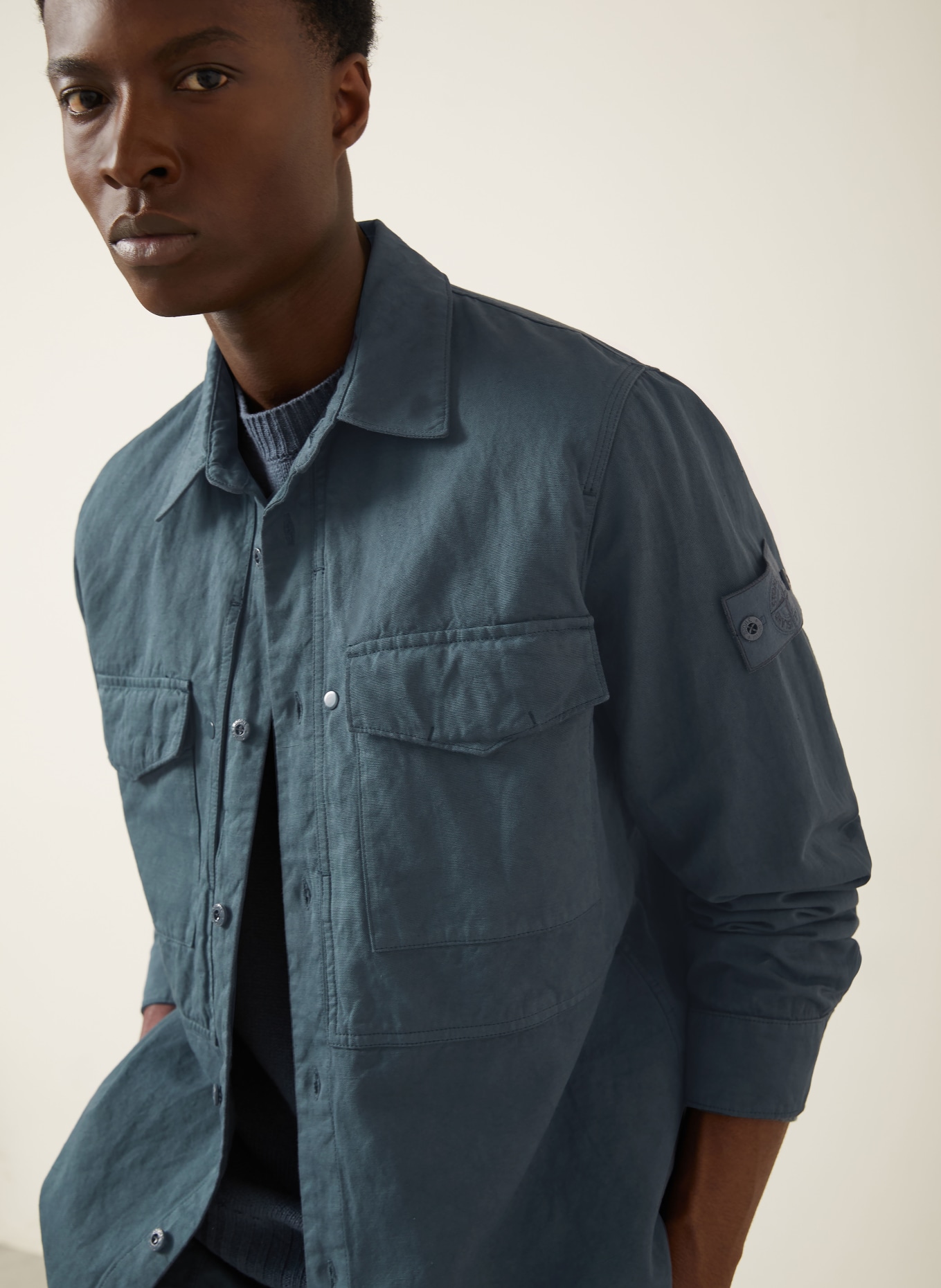 STONE ISLAND Overjacket GHOST: DUNKELBLAU