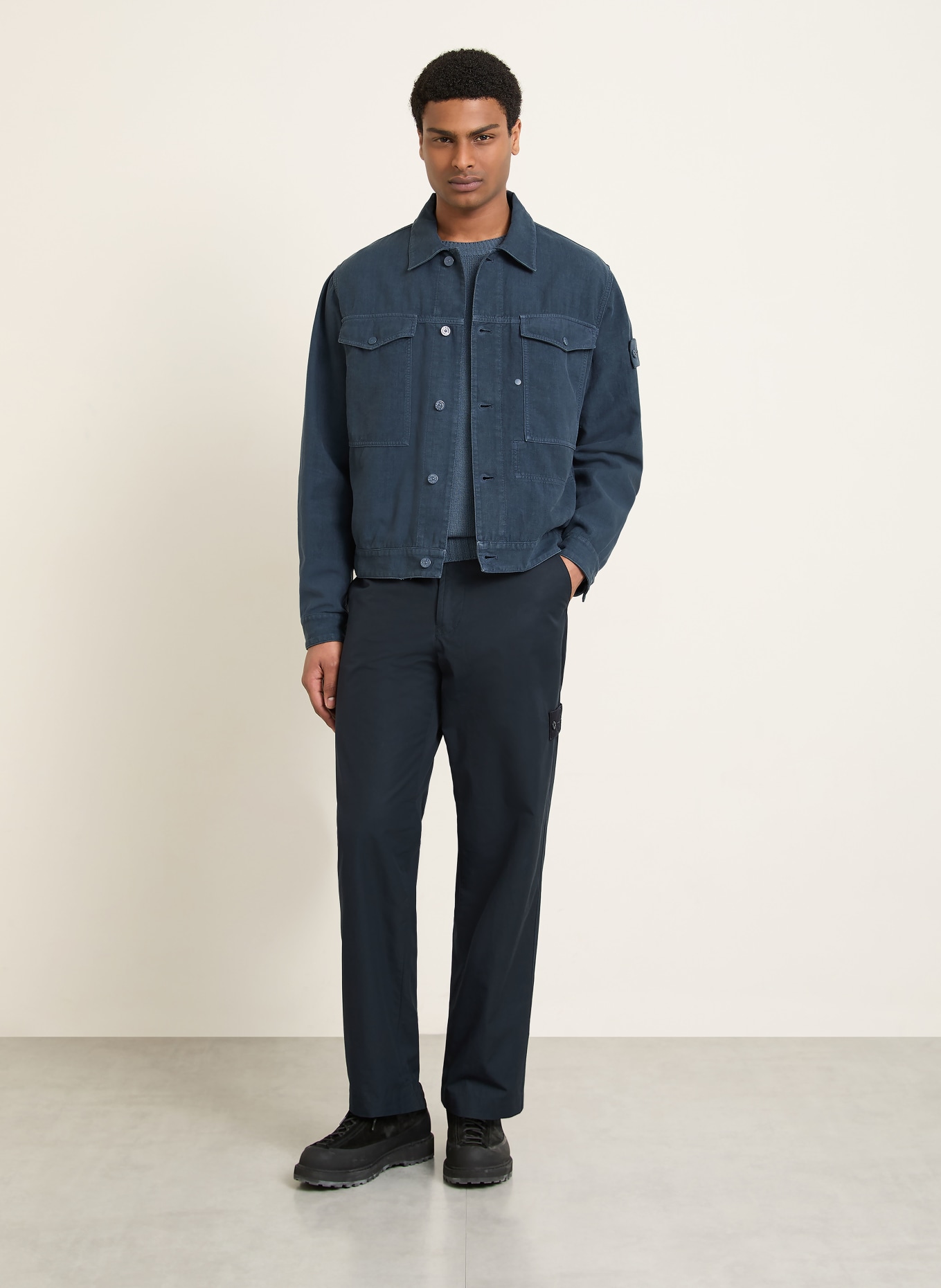 STONE ISLAND Survêtement avec lin: BLEU