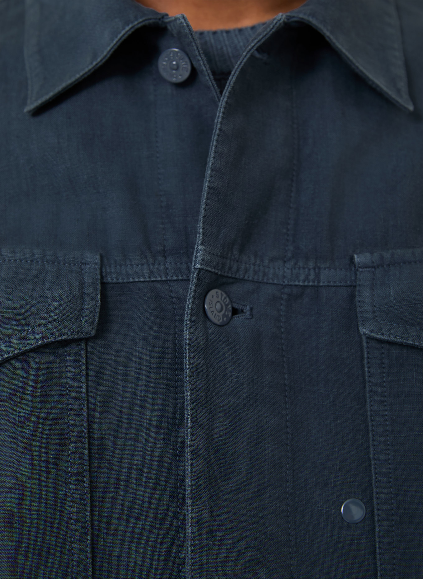 STONE ISLAND Survêtement avec lin: BLEU