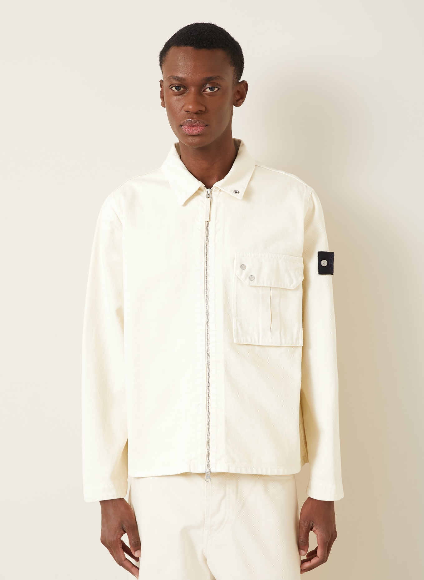 STONE ISLAND Jeans-Overjacket: ECRU