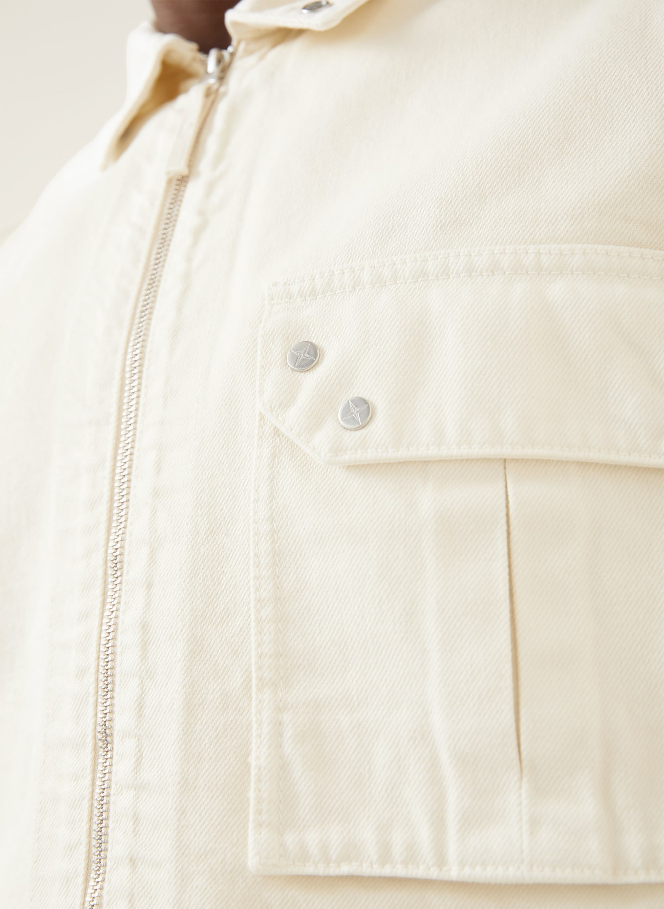 STONE ISLAND Jeans-Overjacket: ECRU