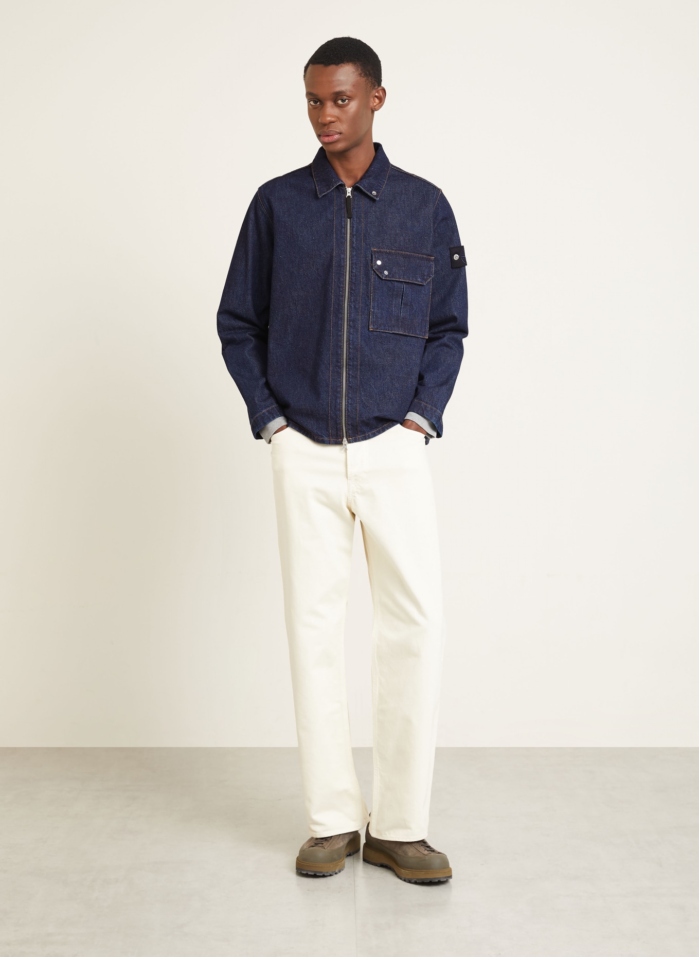 STONE ISLAND Jeans-Overjacket: DUNKELBLAU