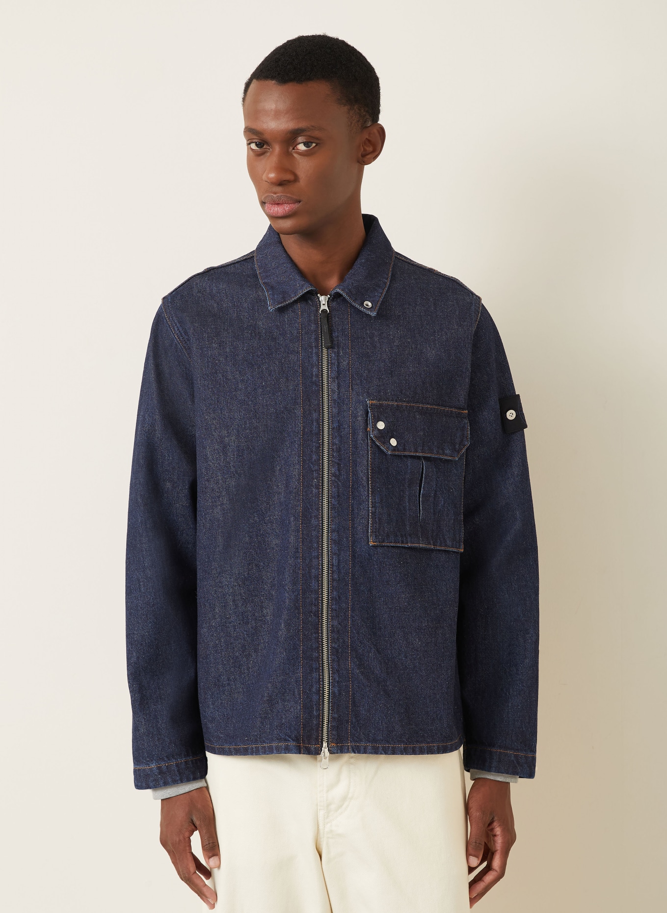 STONE ISLAND Jeans-Overjacket: DUNKELBLAU