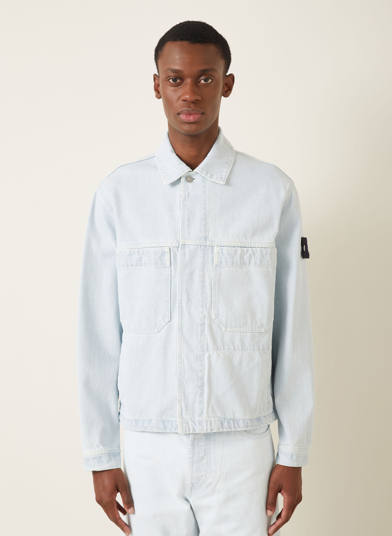 STONE ISLAND Jeansjacke: VJ203 BLUE EXTRA BLEACH