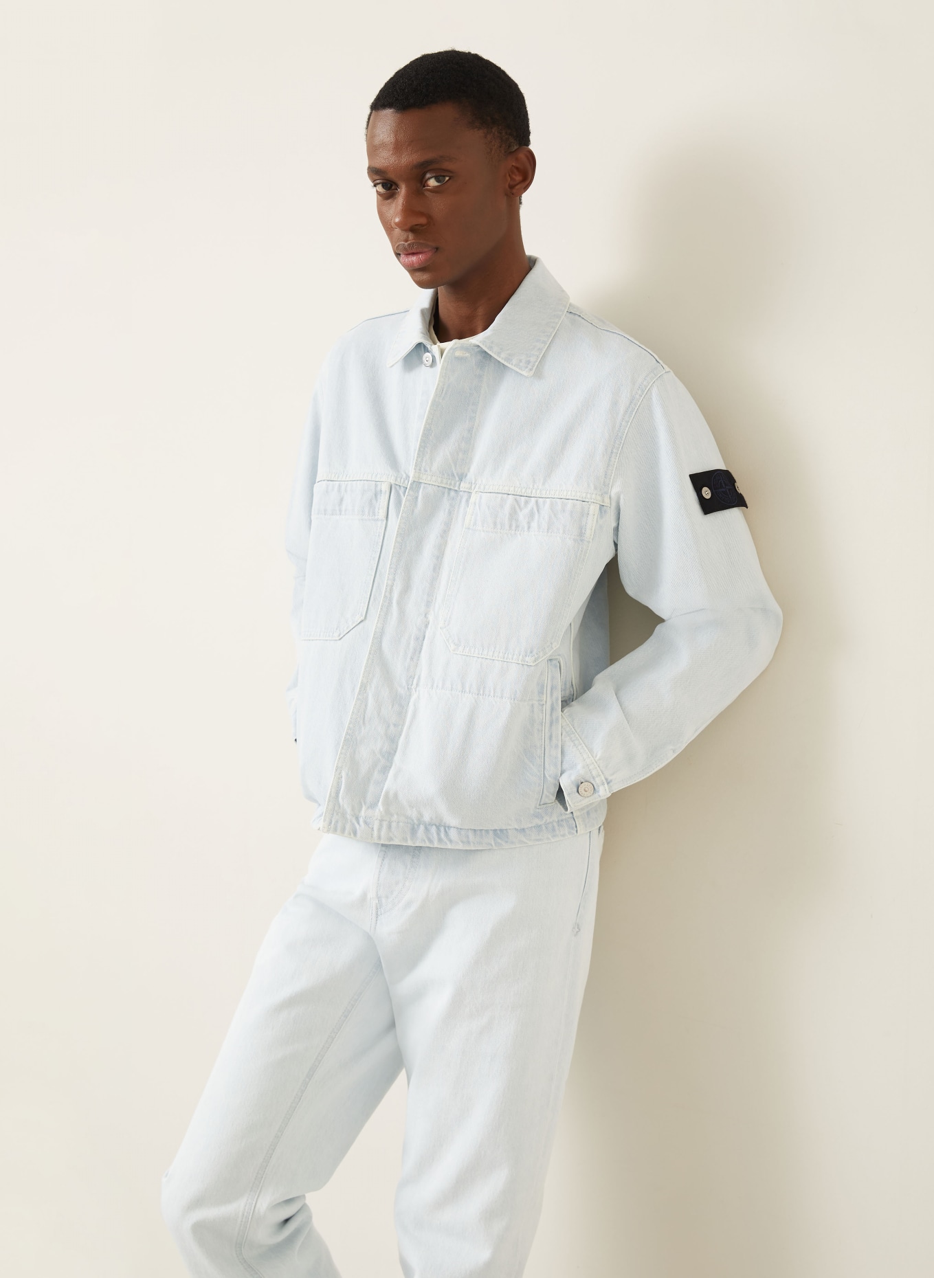 STONE ISLAND Jeansjacke: VJ203 BLUE EXTRA BLEACH