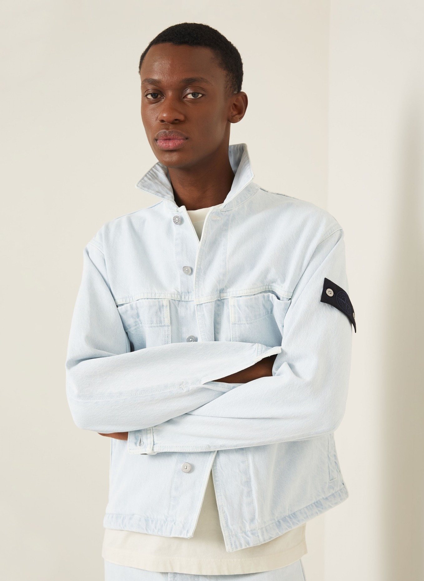 STONE ISLAND Jeansjacke: VJ203 BLUE EXTRA BLEACH