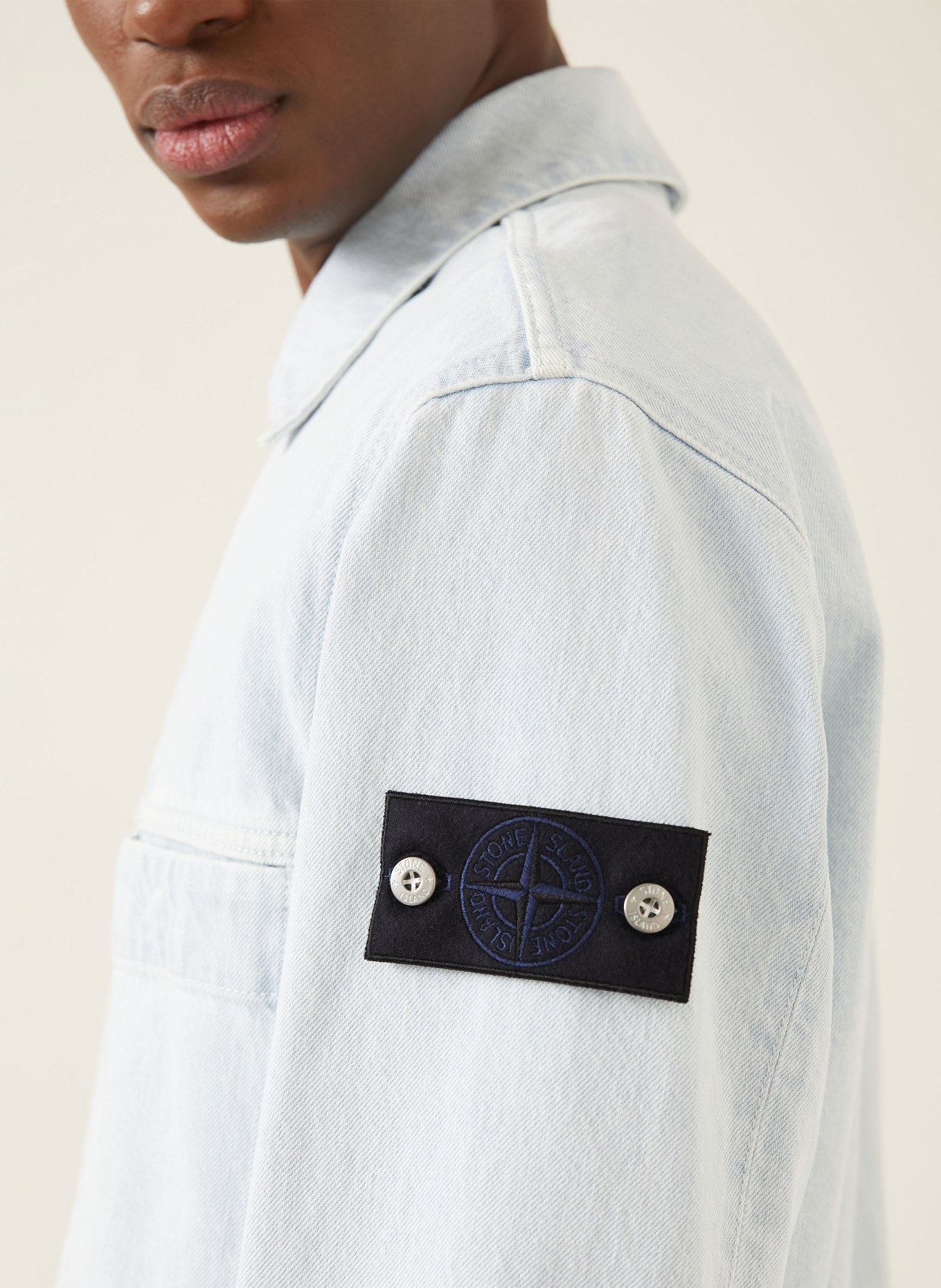 STONE ISLAND Jeansjacke: VJ203 BLUE EXTRA BLEACH