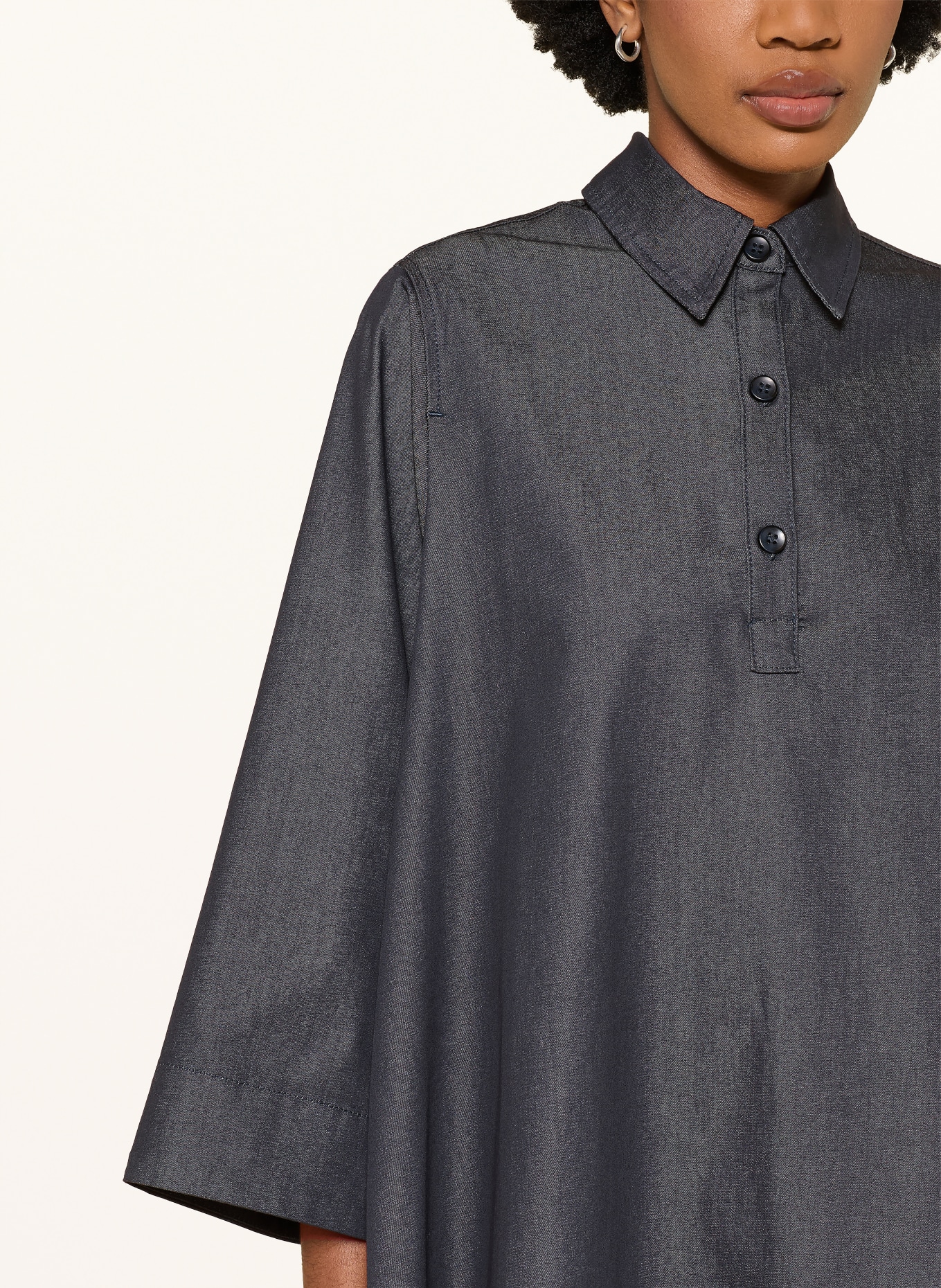 MRS & HUGS Overhemdjurk in denimlook: DONKERGRIJS