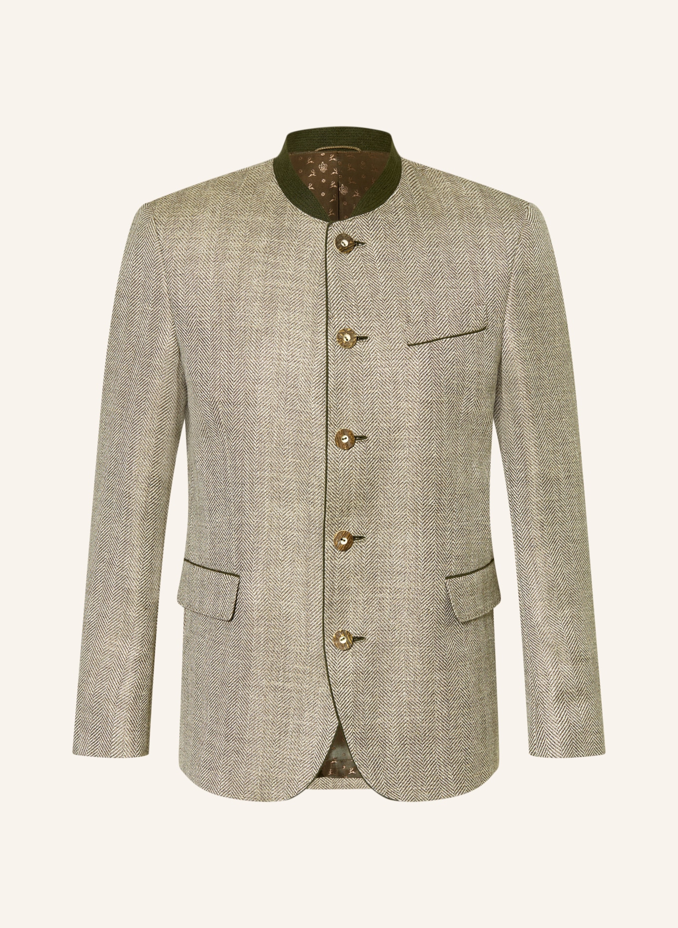 HABSBURG Janker JOHANN KARL: OLIV / ECRU / DUNKELGRÜN