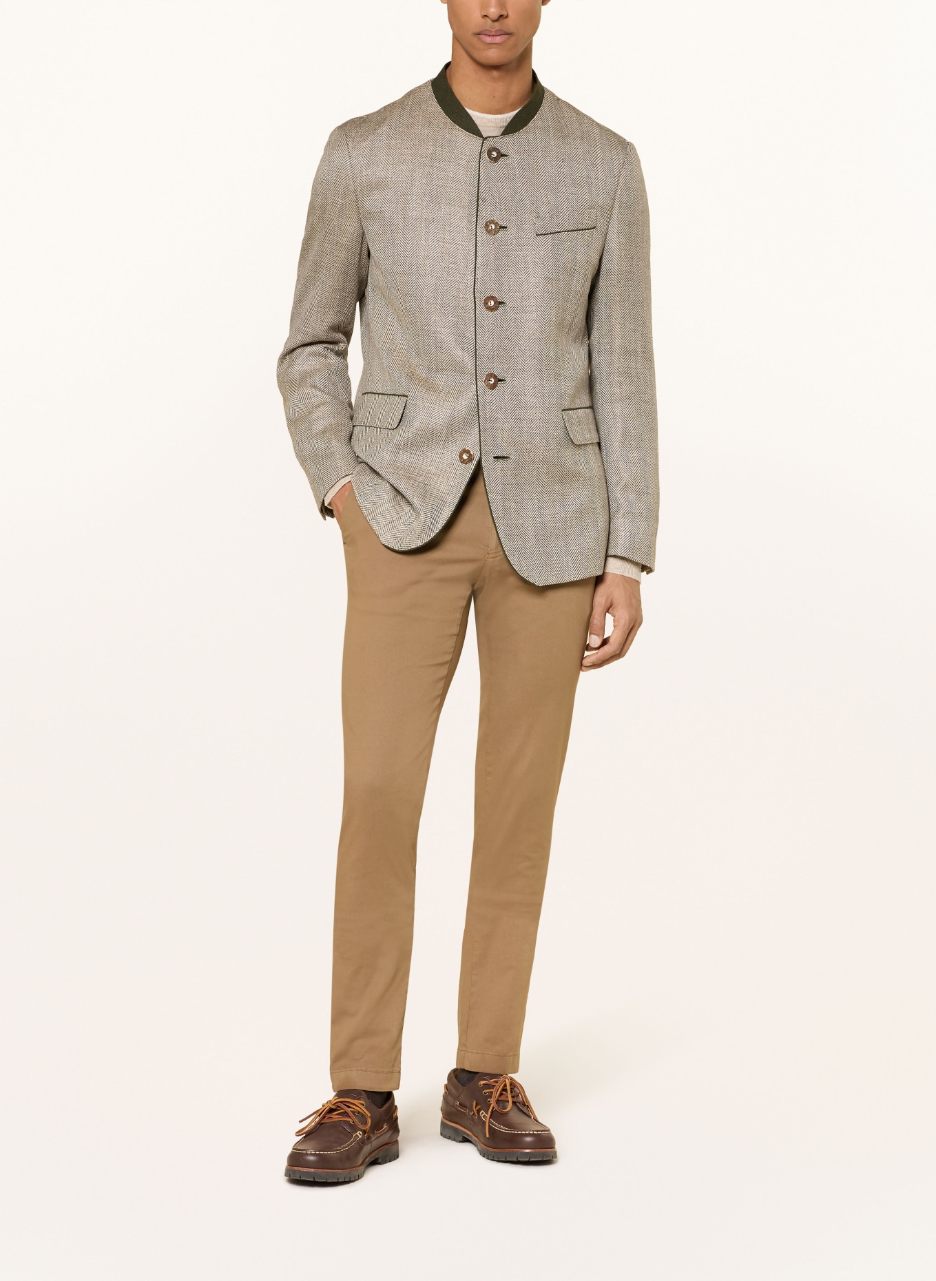 HABSBURG Janker JOHANN KARL: OLIV / ECRU / DUNKELGRÜN