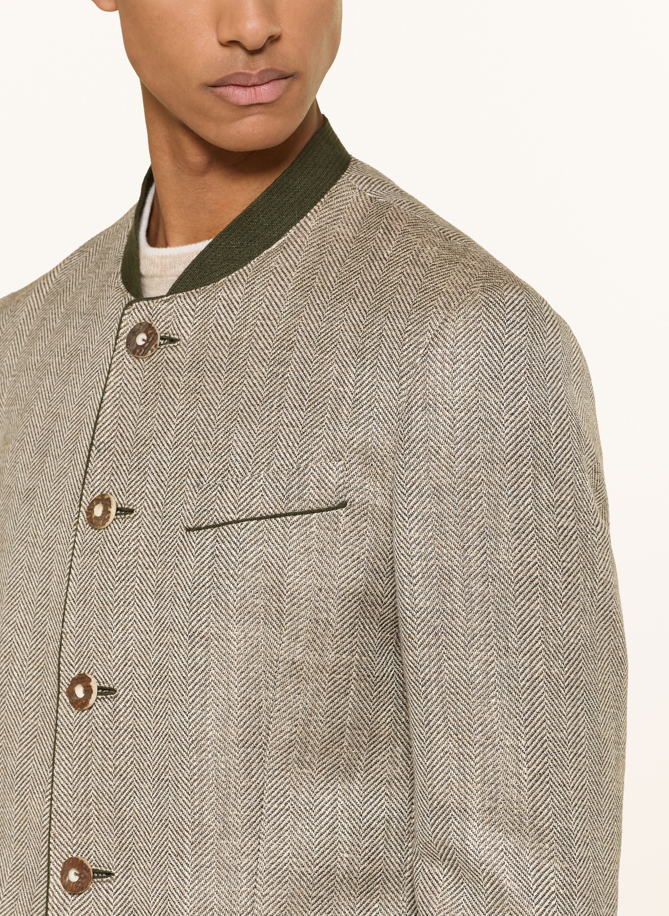 HABSBURG Janker JOHANN KARL: OLIV / ECRU / DUNKELGRÜN