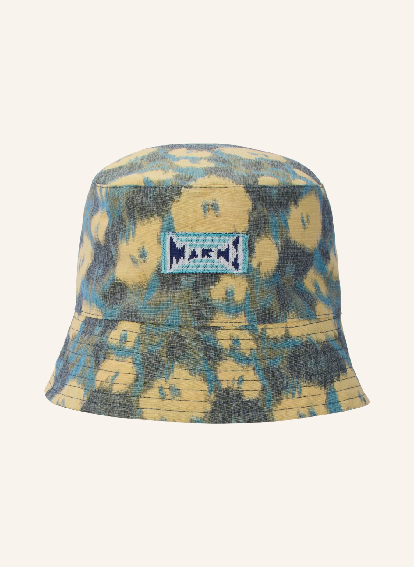 MARNI Buckethoed van linnen: GEEL / DONKERGRIJS / BLAUW