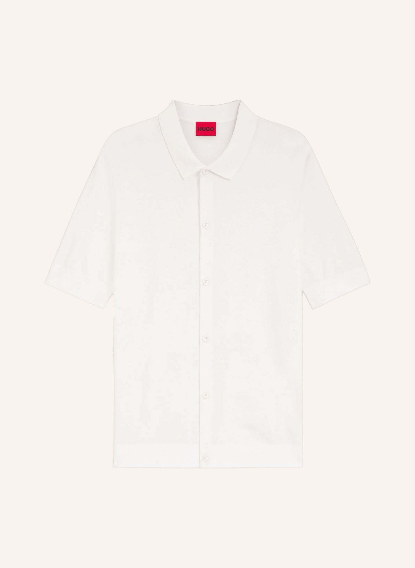 HUGO Strickhemd SAN PACO Extra Slim Fit: WEISS