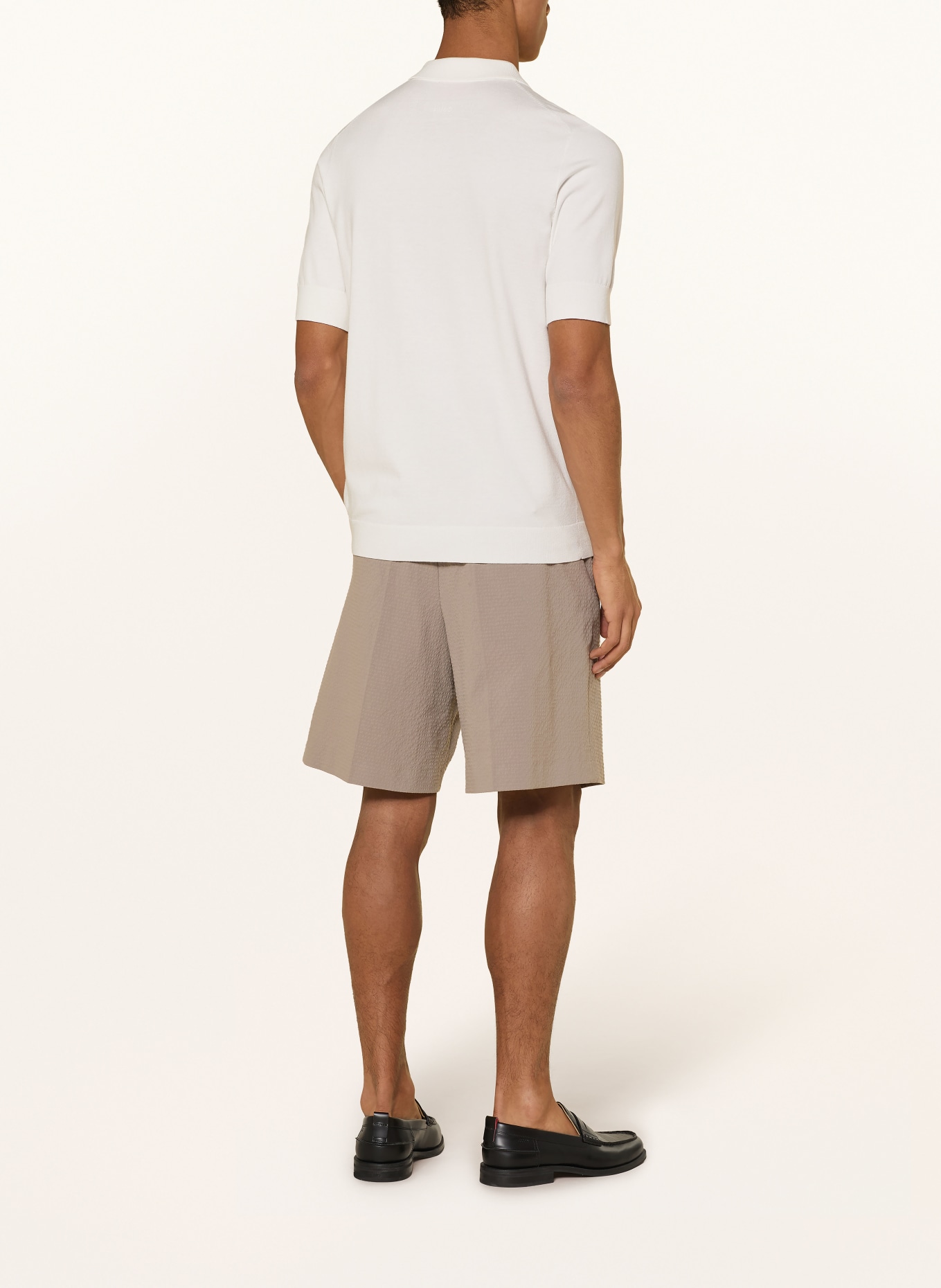 HUGO Strickhemd SAN PACO Extra Slim Fit: WEISS