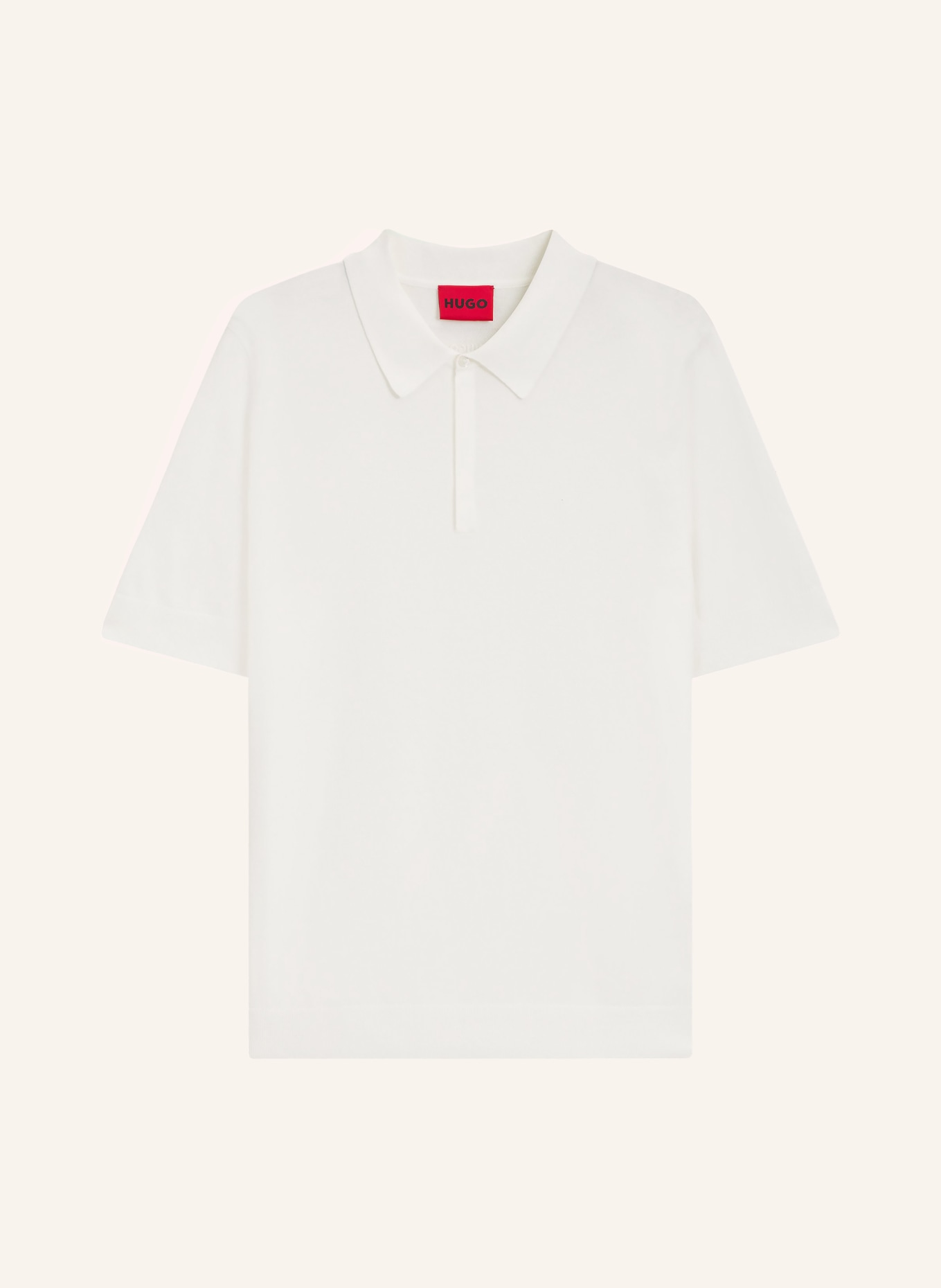 HUGO Strick-Poloshirt SAN PETER: WEISS