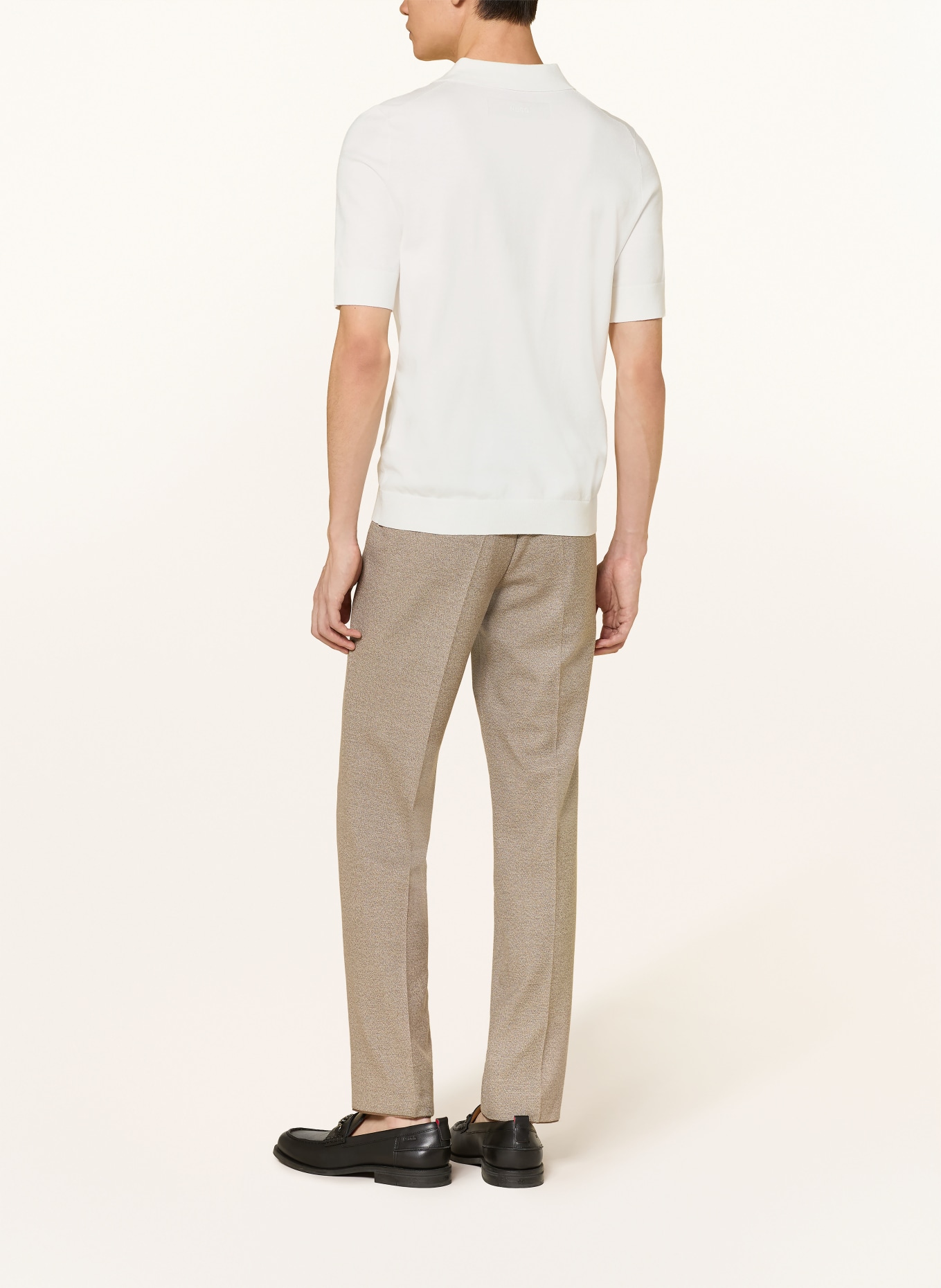 HUGO Strick-Poloshirt SAN PETER: WEISS