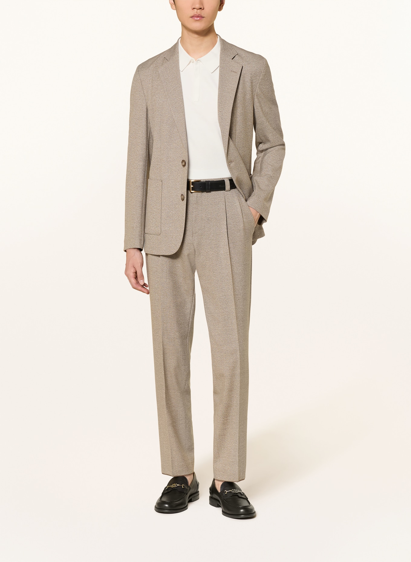 HUGO Strick-Poloshirt SAN PETER: WEISS