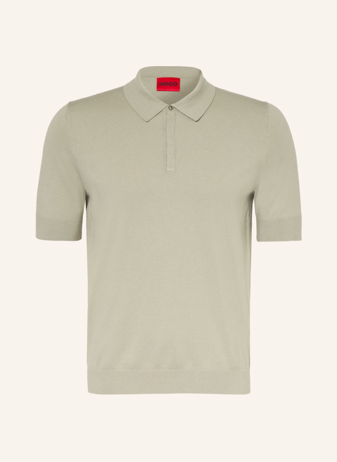HUGO Strick-Poloshirt SAN PETER: HELLGRÜN