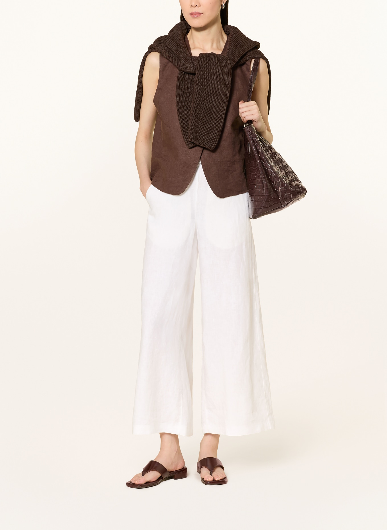 MAC Lniana spódnico-spodnie CALLIE: BIAŁY