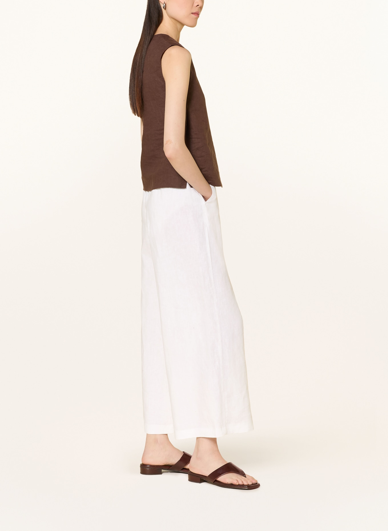 MAC Lniana spódnico-spodnie CALLIE: BIAŁY