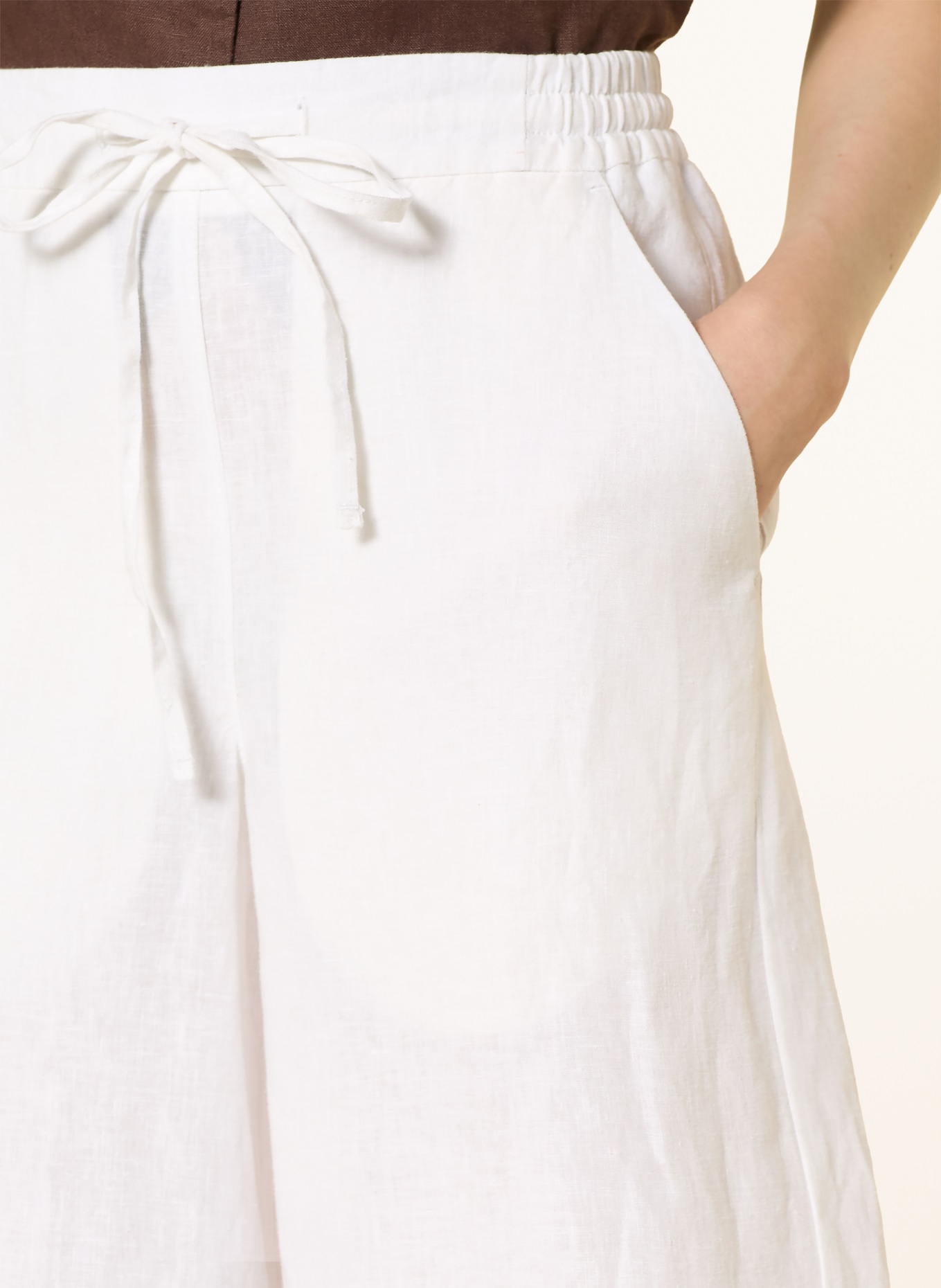 MAC Lniana spódnico-spodnie CALLIE: BIAŁY