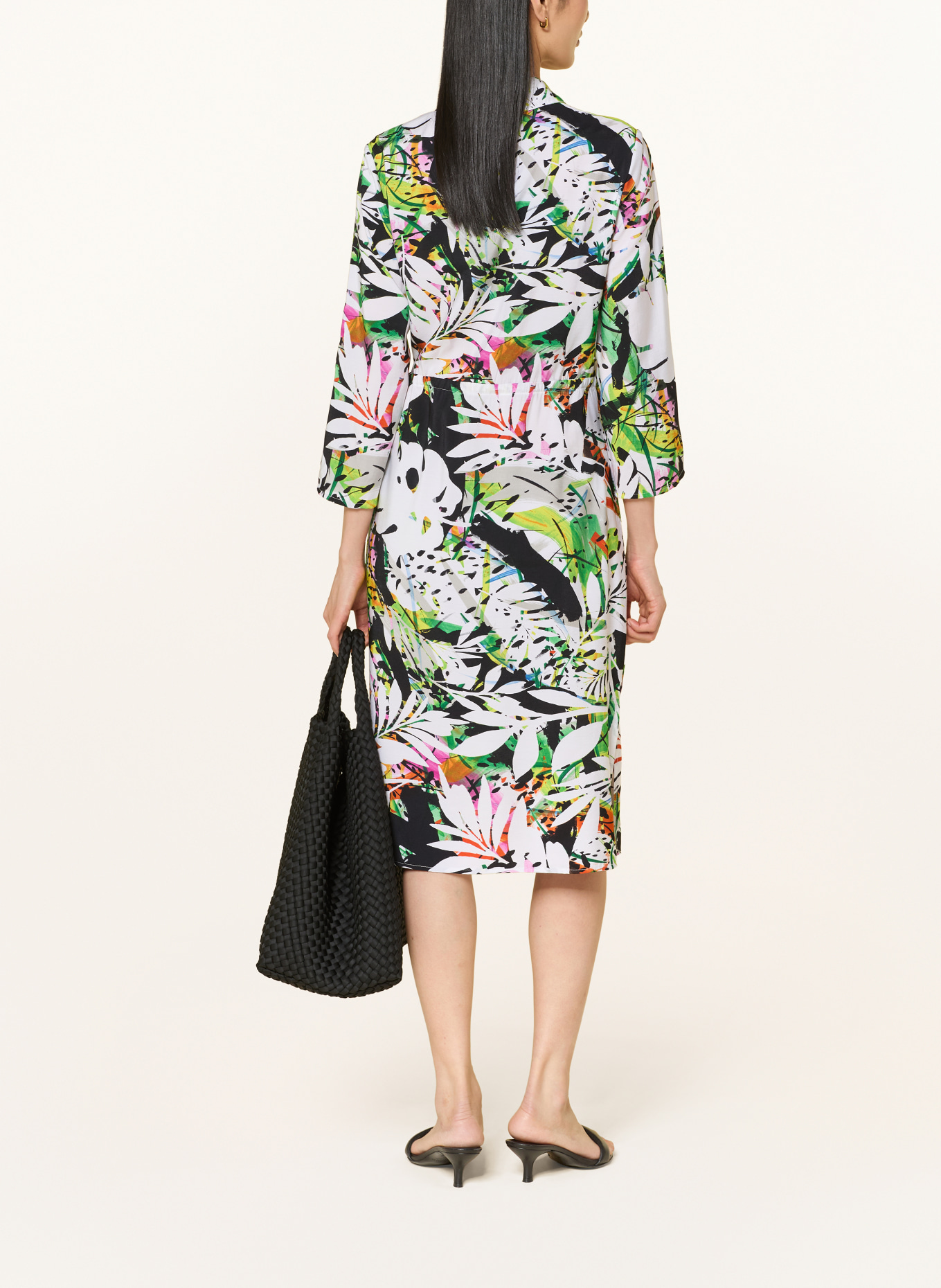 Joseph Ribkoff Overhemdjurk met 3/4-mouwen: GROEN / ROZE / WIT