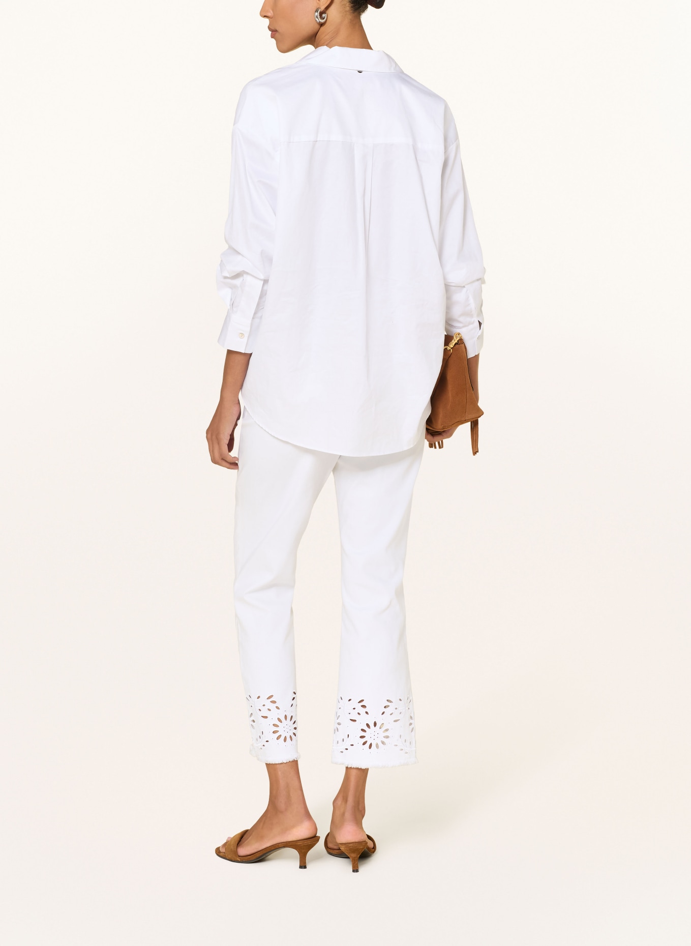 Joseph Ribkoff 7/8-broek met kant met gaatjes: 12 WEISS