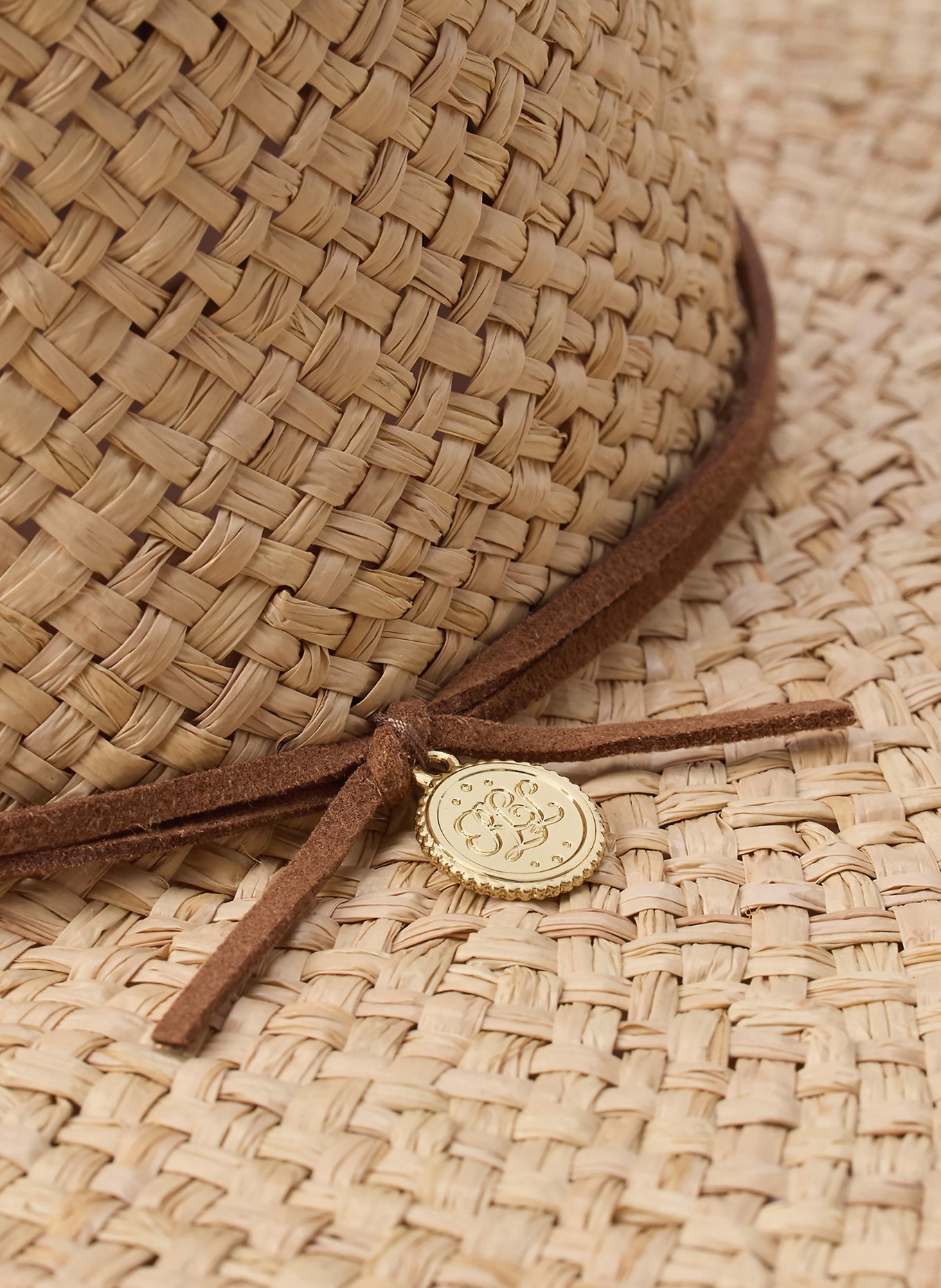 LAUREN RALPH LAUREN Strohhut: HELLBRAUN / BRAUN