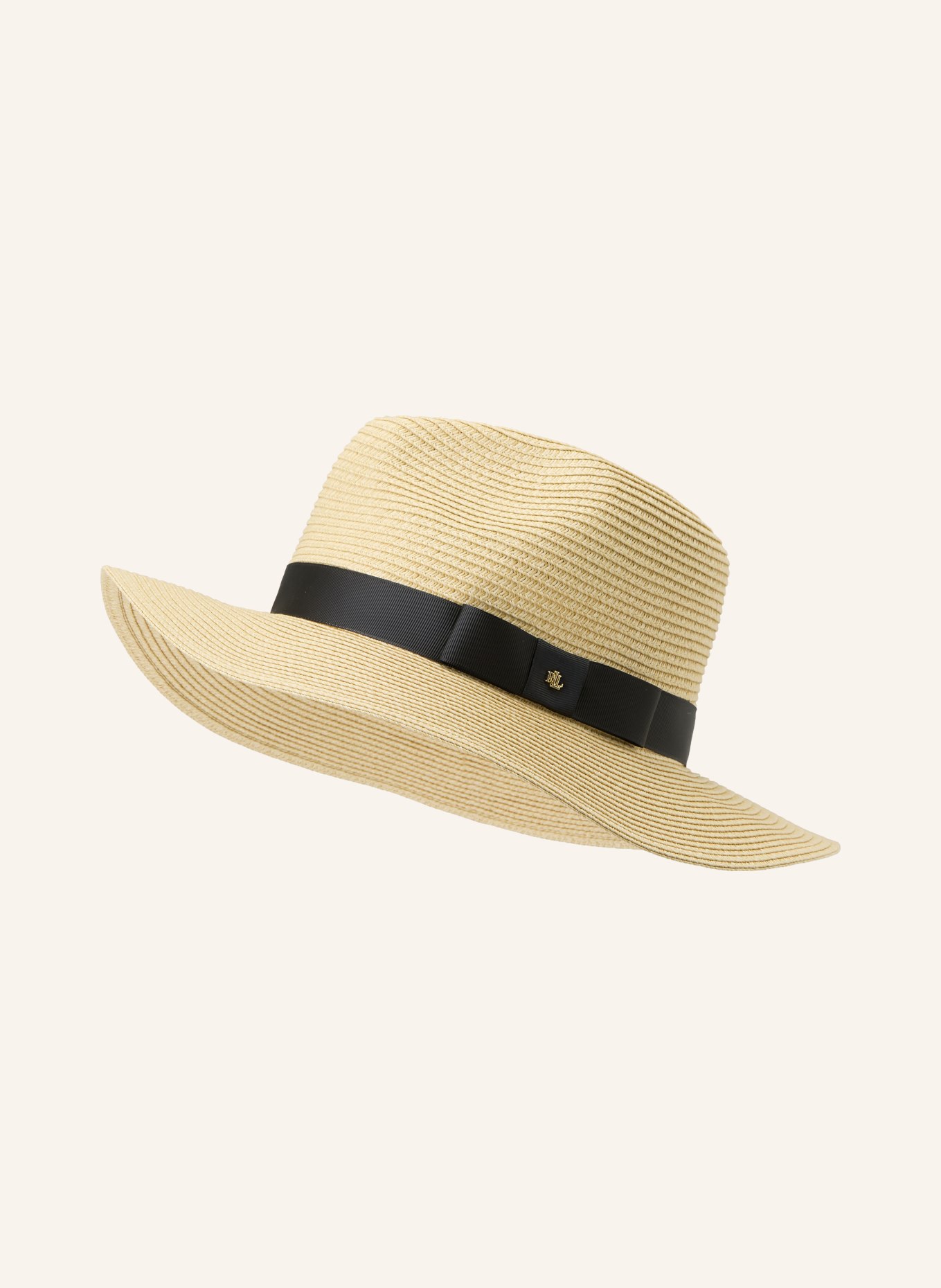 LAUREN RALPH LAUREN Strohhut: HELLBRAUN / GOLD / SCHWARZ