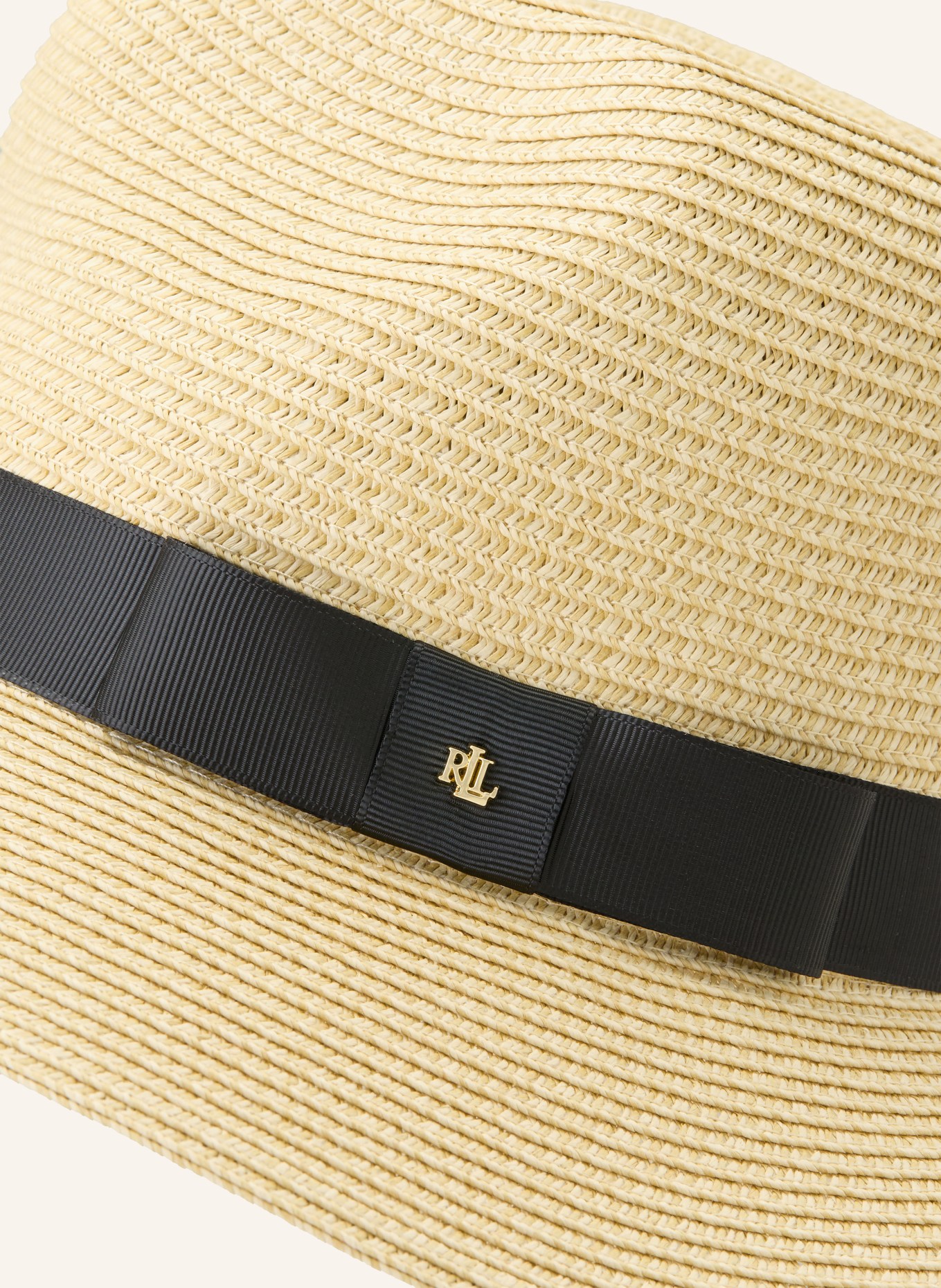 LAUREN RALPH LAUREN Strohhut: HELLBRAUN / GOLD / SCHWARZ