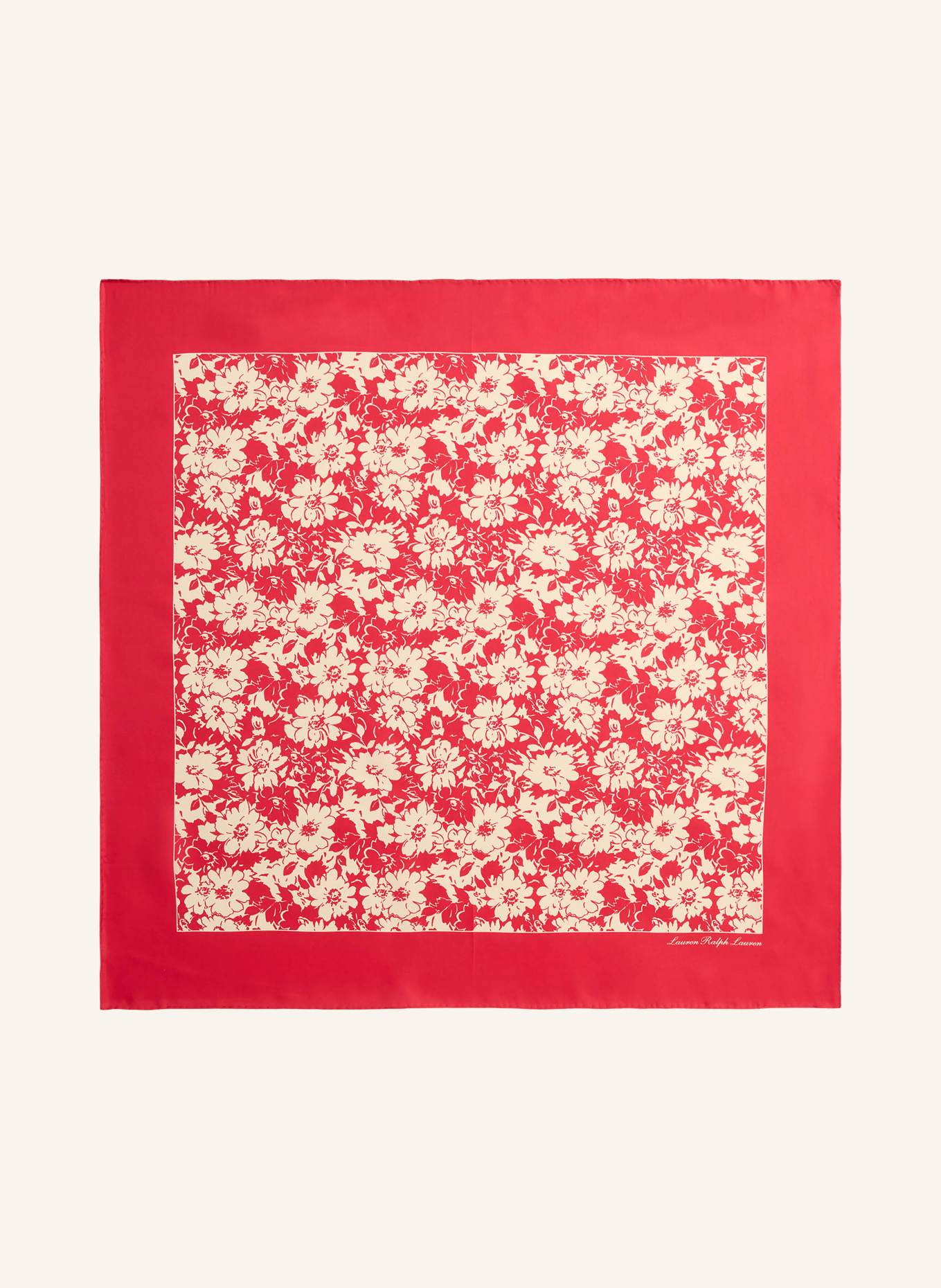 LAUREN RALPH LAUREN Seidentuch: ROT / BEIGE