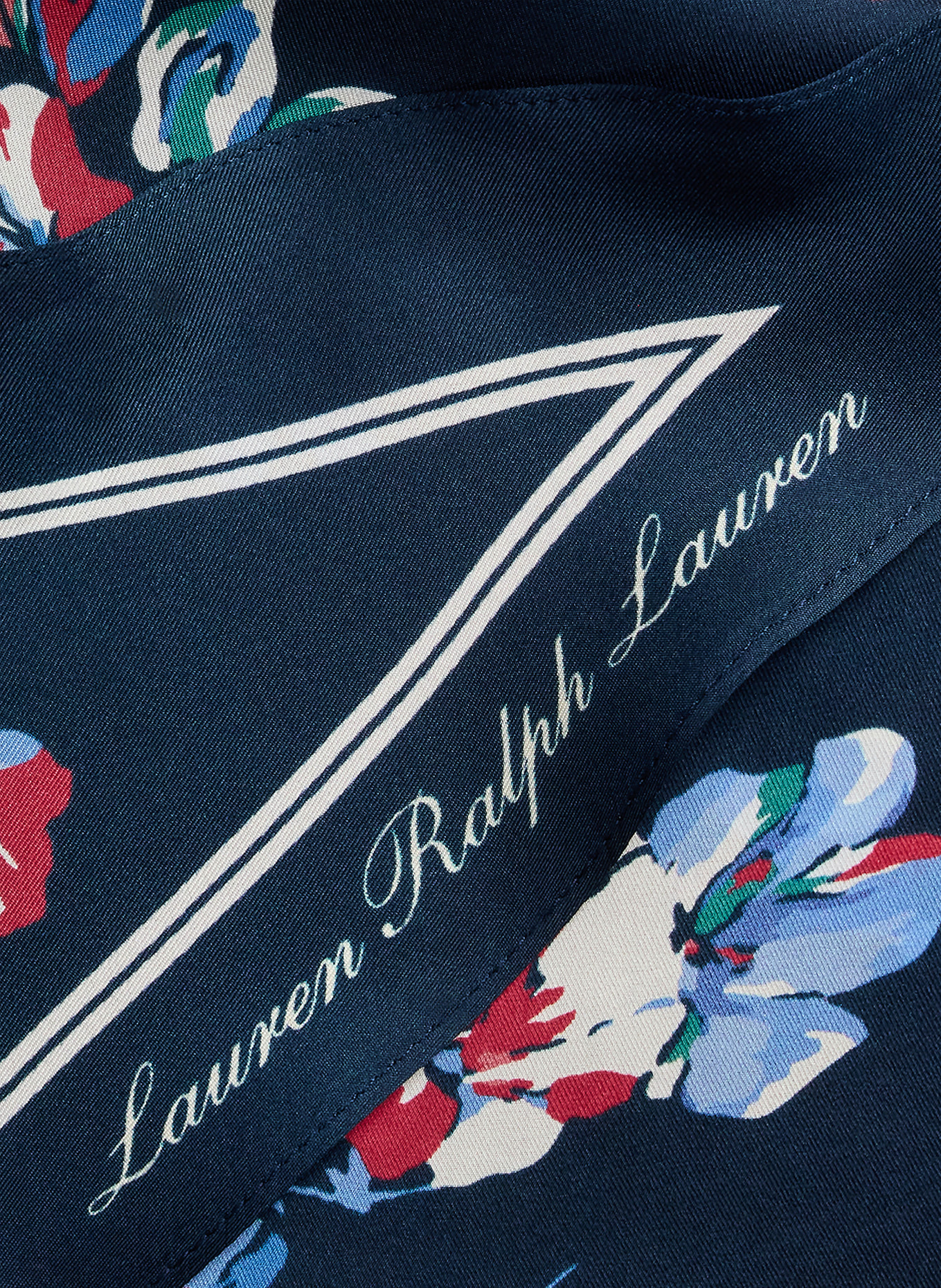 LAUREN RALPH LAUREN Seidentuch: DUNKELBLAU / ROT / GRÜN