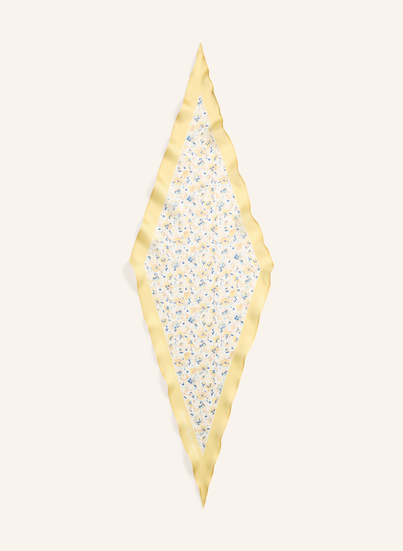 LAUREN RALPH LAUREN Seidentuch: GELB / CREME / BLAUGRAU