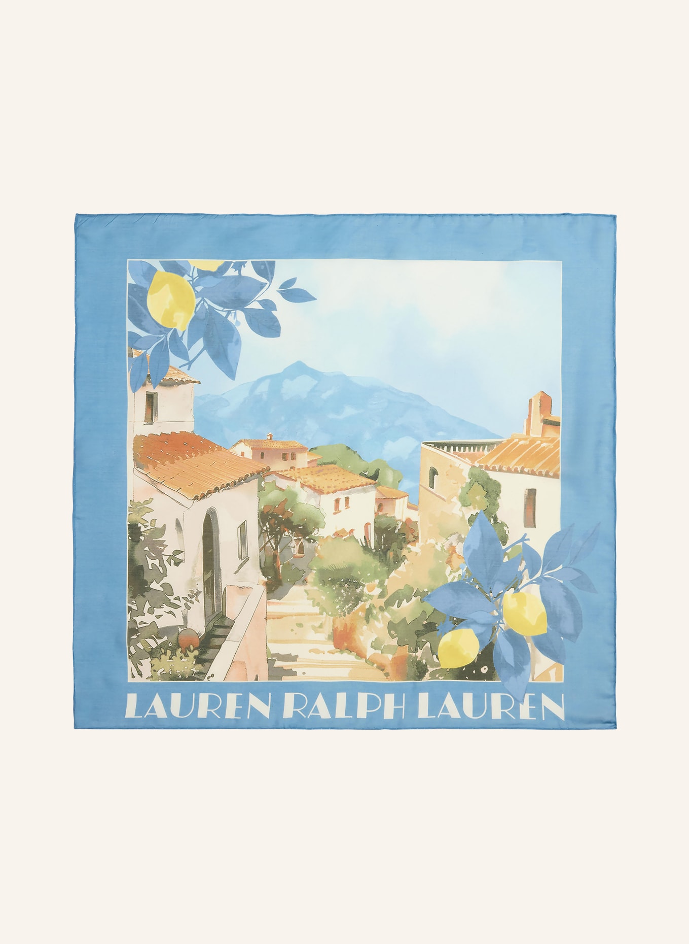 LAUREN RALPH LAUREN Tuch: BLAUGRAU / GELB / GRÜN