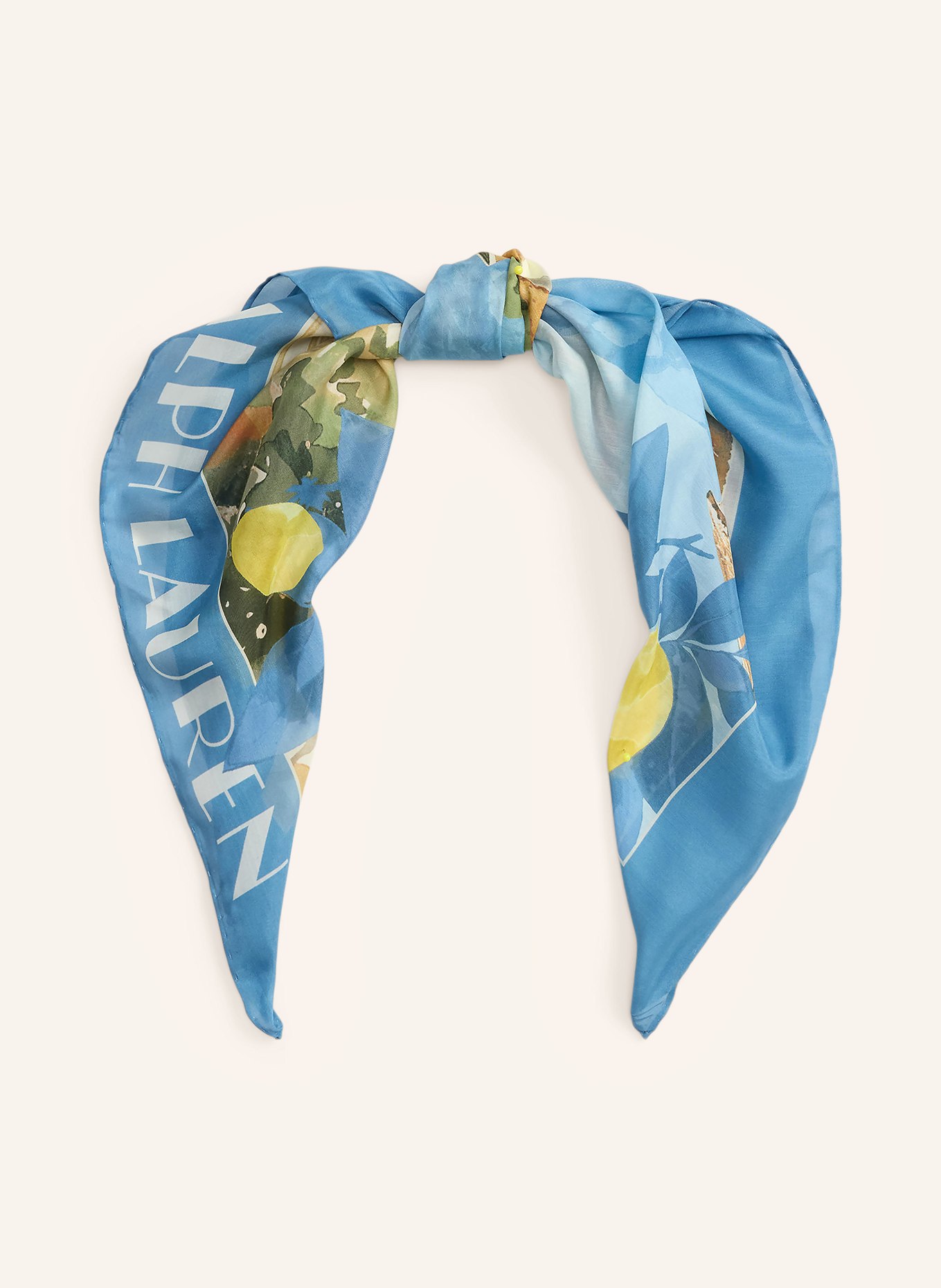 LAUREN RALPH LAUREN Tuch: BLAUGRAU / GELB / GRÜN