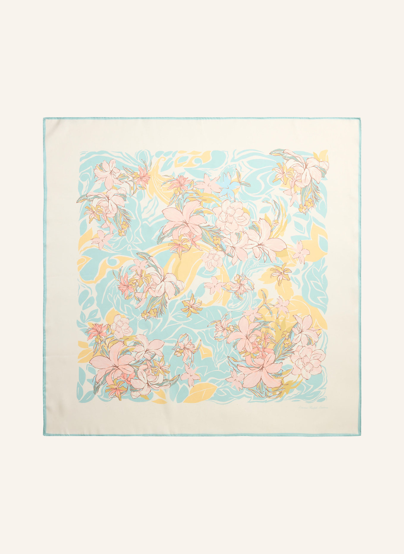 LAUREN RALPH LAUREN Seidentuch: ECRU / ROSA / HELLBLAU
