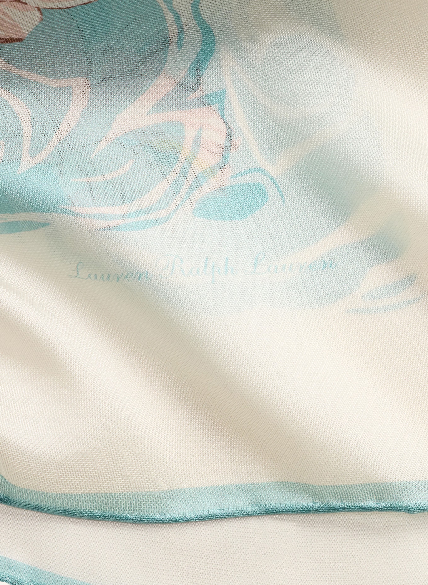 LAUREN RALPH LAUREN Seidentuch: ECRU / ROSA / HELLBLAU